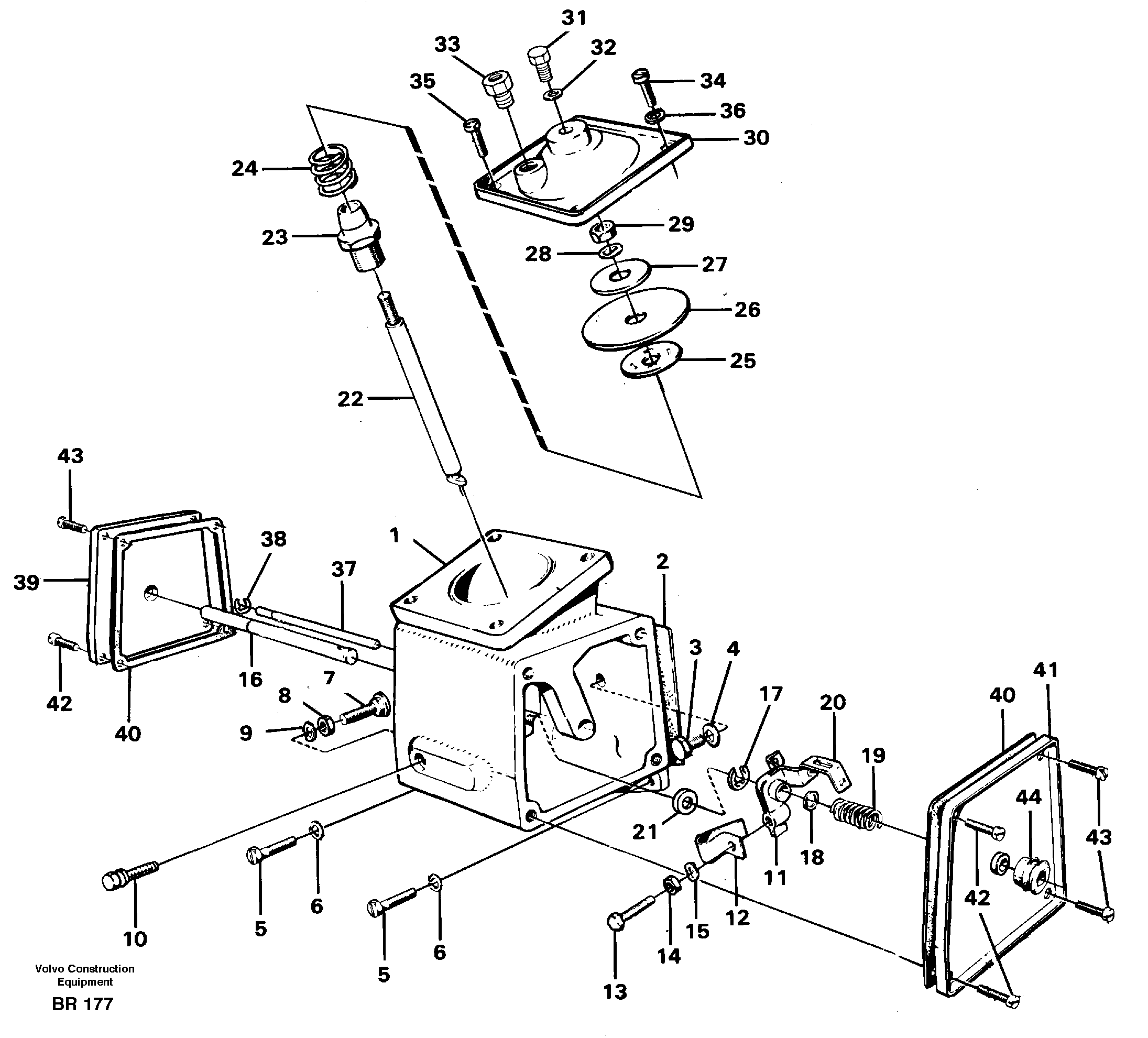 Схема запчастей Volvo A40 - 60979 Smoke limiter, forward A40 SER NO 1201-, SER NO USA 60101-