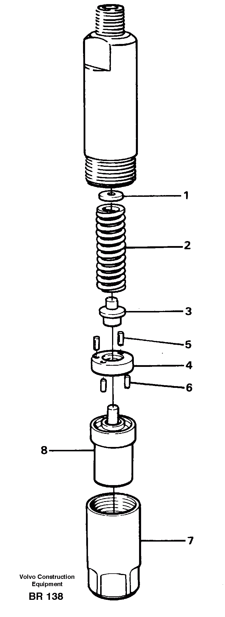 Схема запчастей Volvo A40 - 63373 Форсунка топливная (инжектор) A40 SER NO 1201-, SER NO USA 60101-