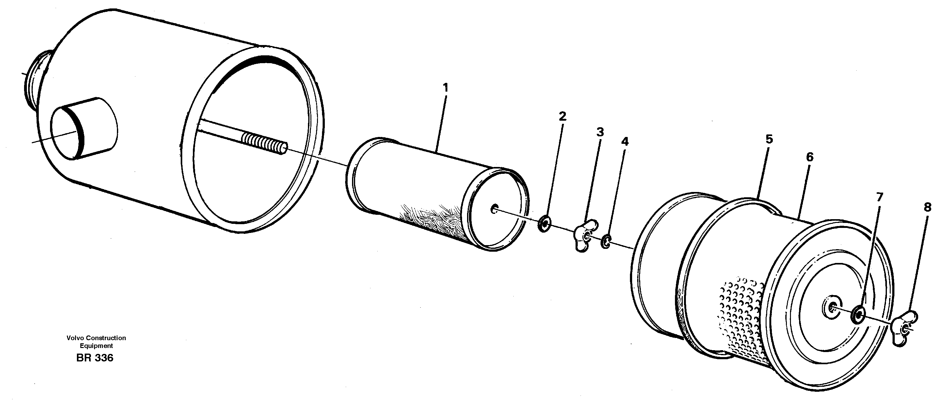 Схема запчастей Volvo A40 - 22639 Фильтр воздушный A40 SER NO 1201-, SER NO USA 60101-
