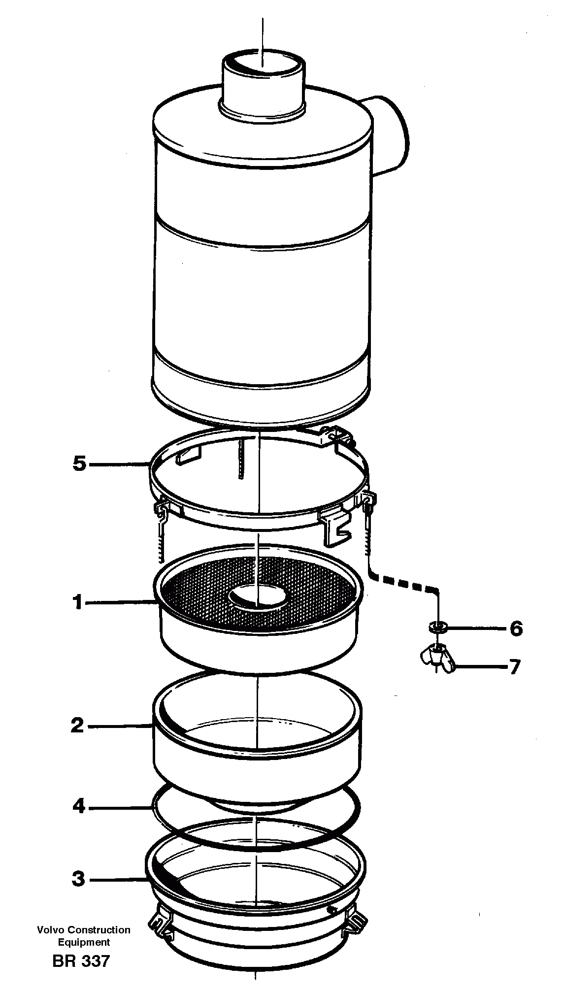 Схема запчастей Volvo A40 - 84355 Oil bath air filter A40 SER NO 1201-, SER NO USA 60101-