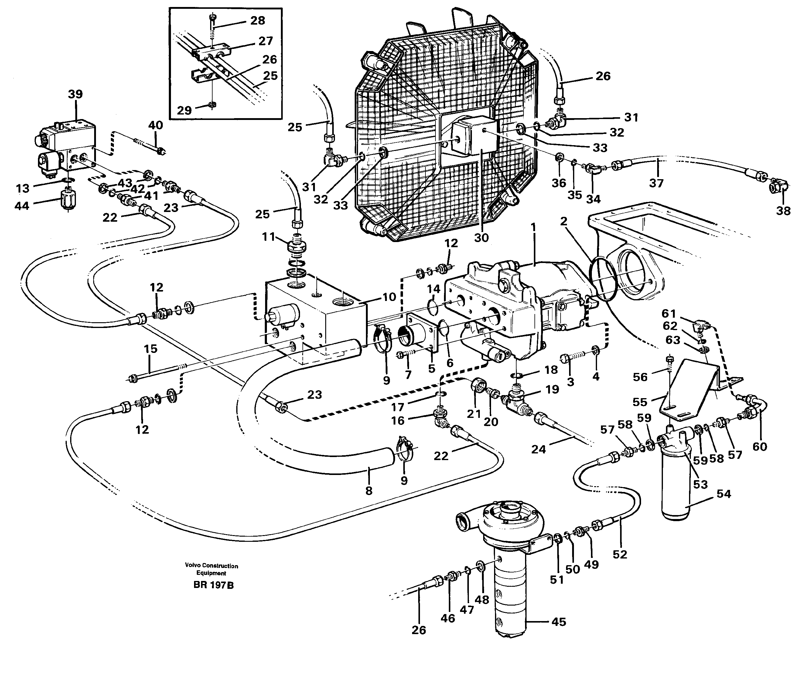 Схема запчастей Volvo A40 - 59017 Fan drive A40 SER NO 1201-, SER NO USA 60101-