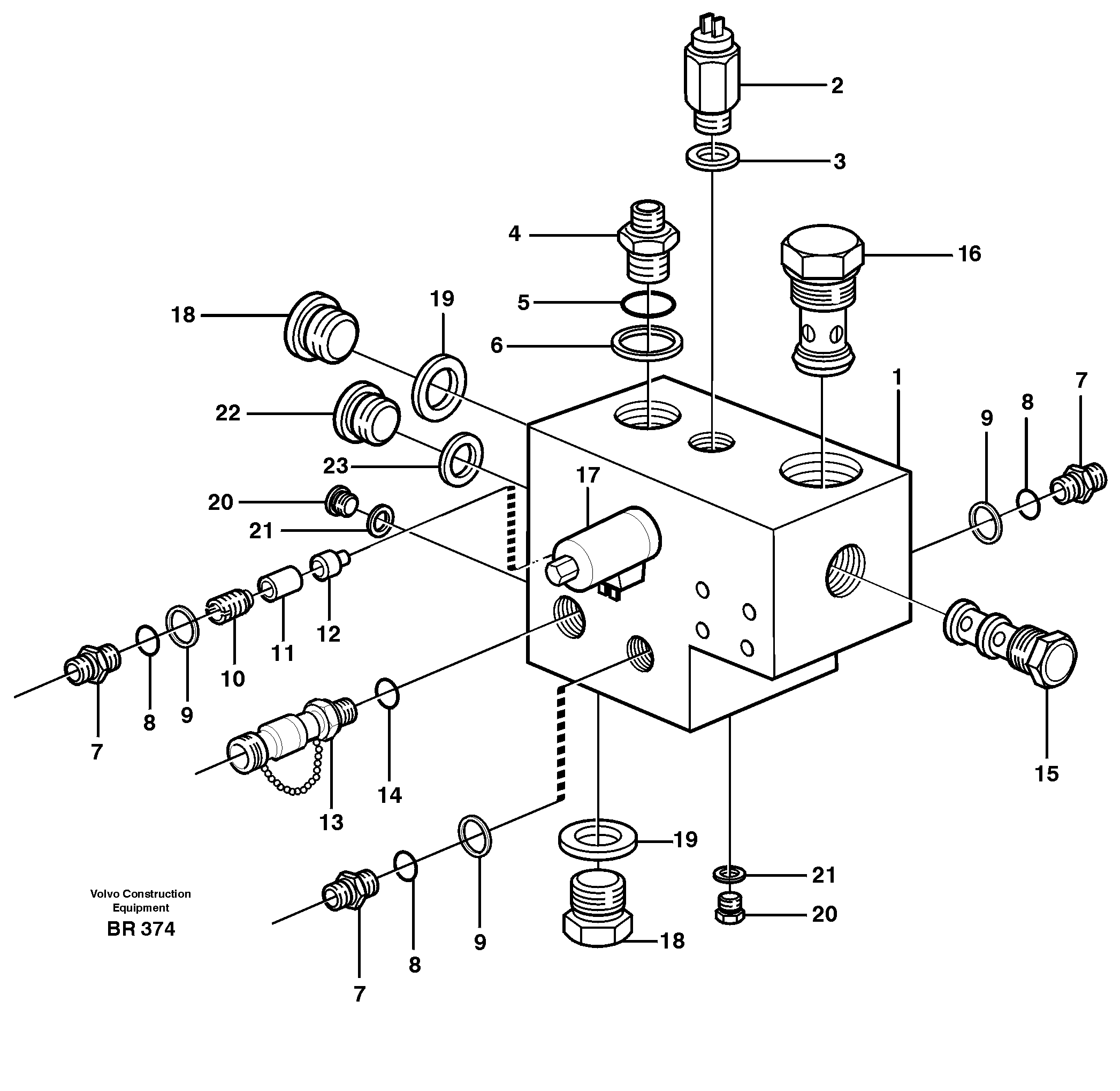 Схема запчастей Volvo A40 - 98768 Valve housing A40 SER NO 1201-, SER NO USA 60101-