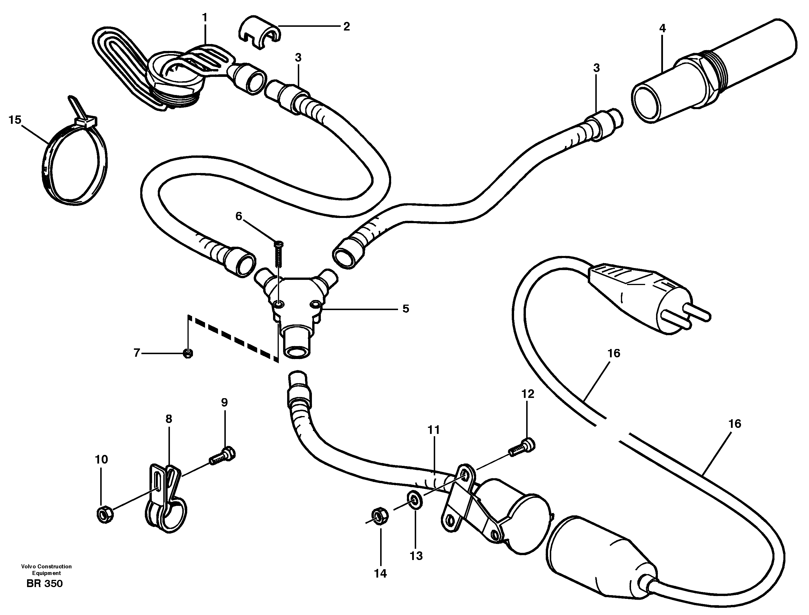 Схема запчастей Volvo A40 - 24181 Engine heater A40 SER NO 1201-, SER NO USA 60101-