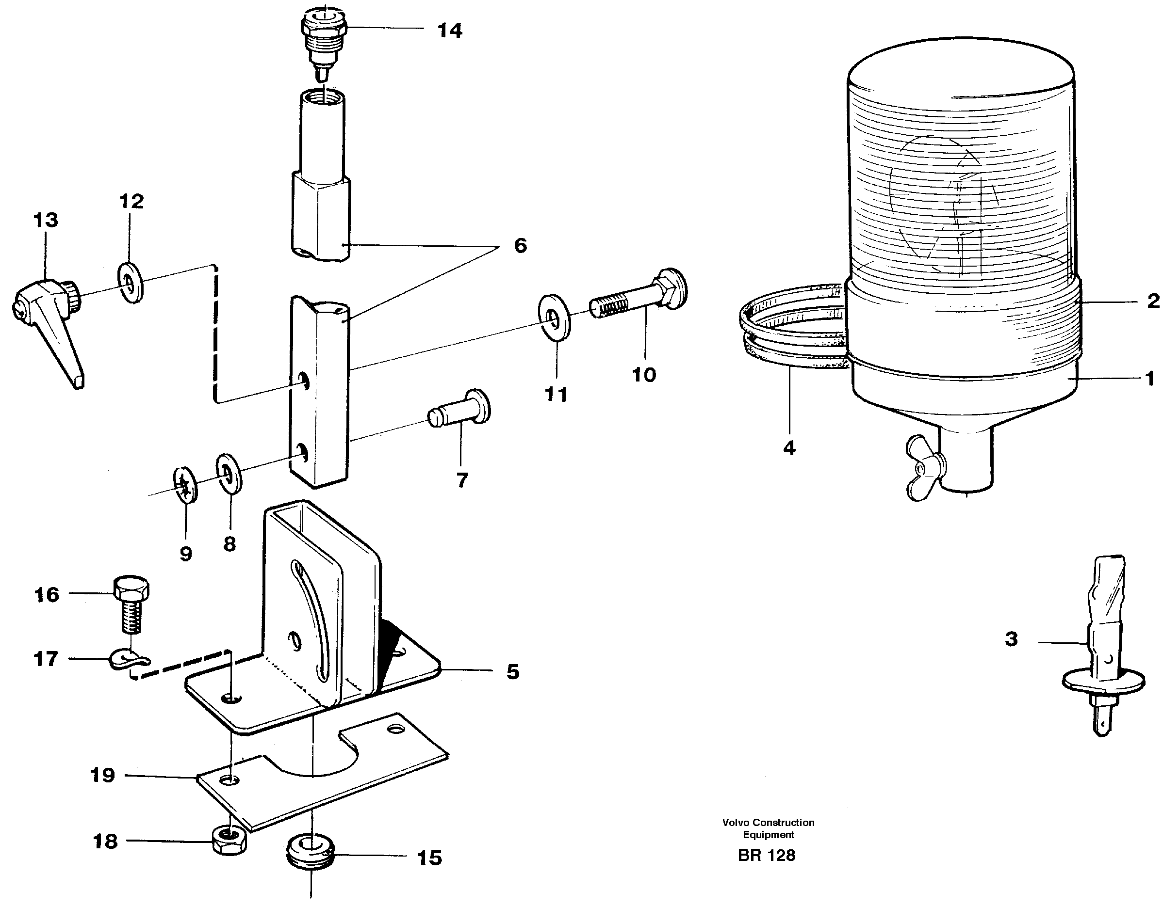 Схема запчастей Volvo A40 - 36593 Rotating beacon A40 SER NO 1201-, SER NO USA 60101-