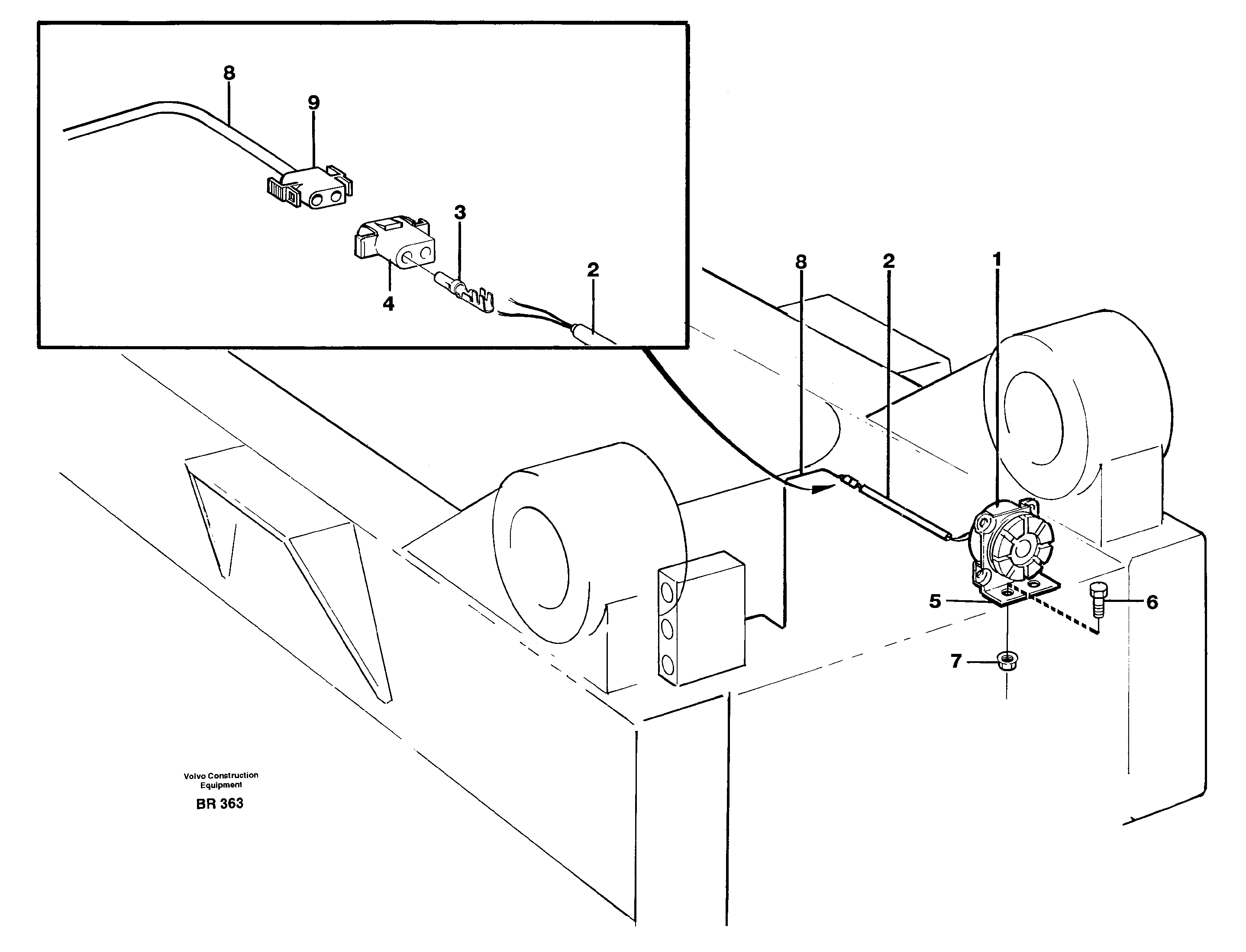 Схема запчастей Volvo A40 - 36595 Back-up warning unit A40 SER NO 1201-, SER NO USA 60101-