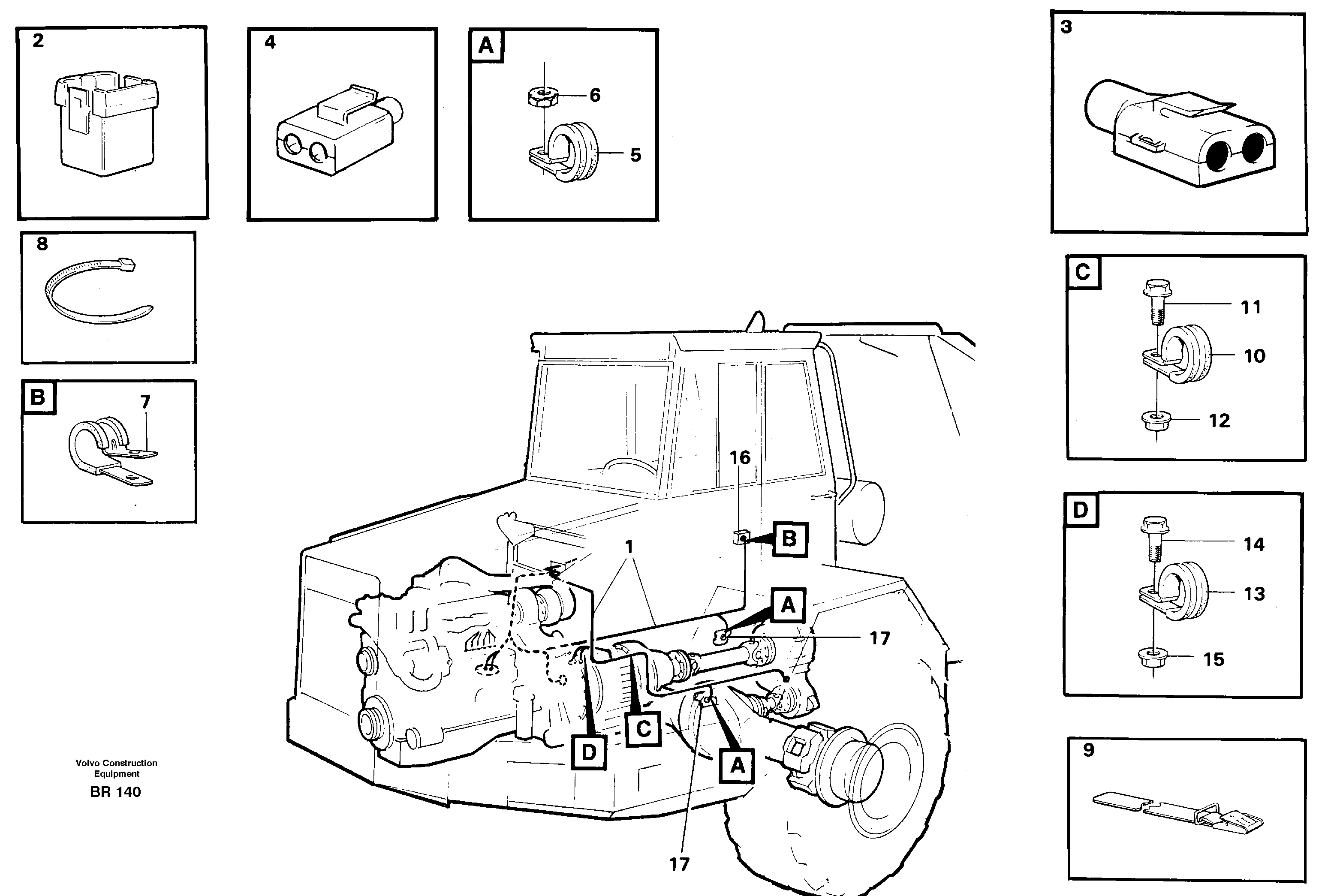 Схема запчастей Volvo A40 - 35200 Cable harnesses, front A40 SER NO 1201-, SER NO USA 60101-