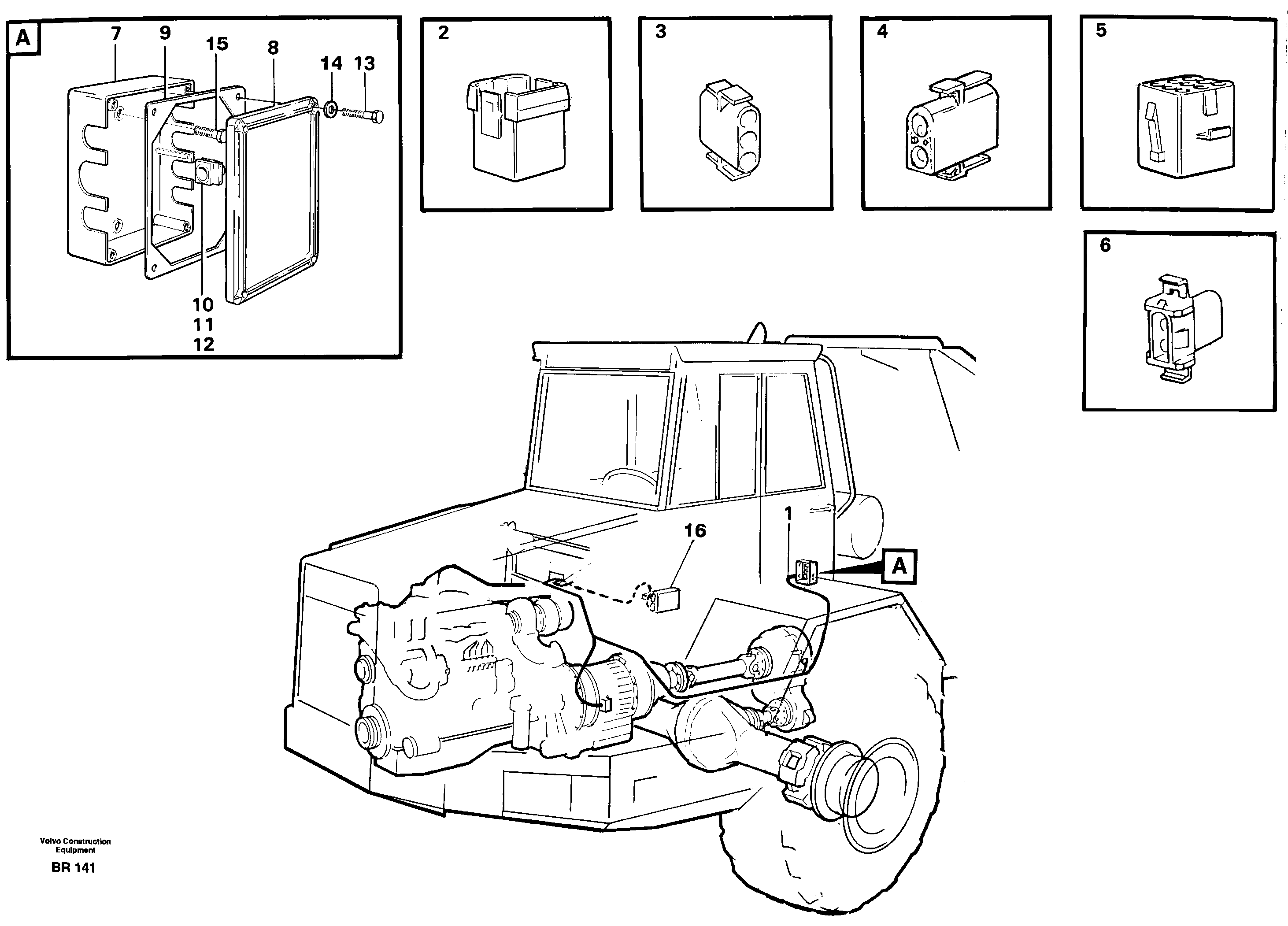 Схема запчастей Volvo A40 - 35204 Cable harnesses, front A40 SER NO 1201-, SER NO USA 60101-