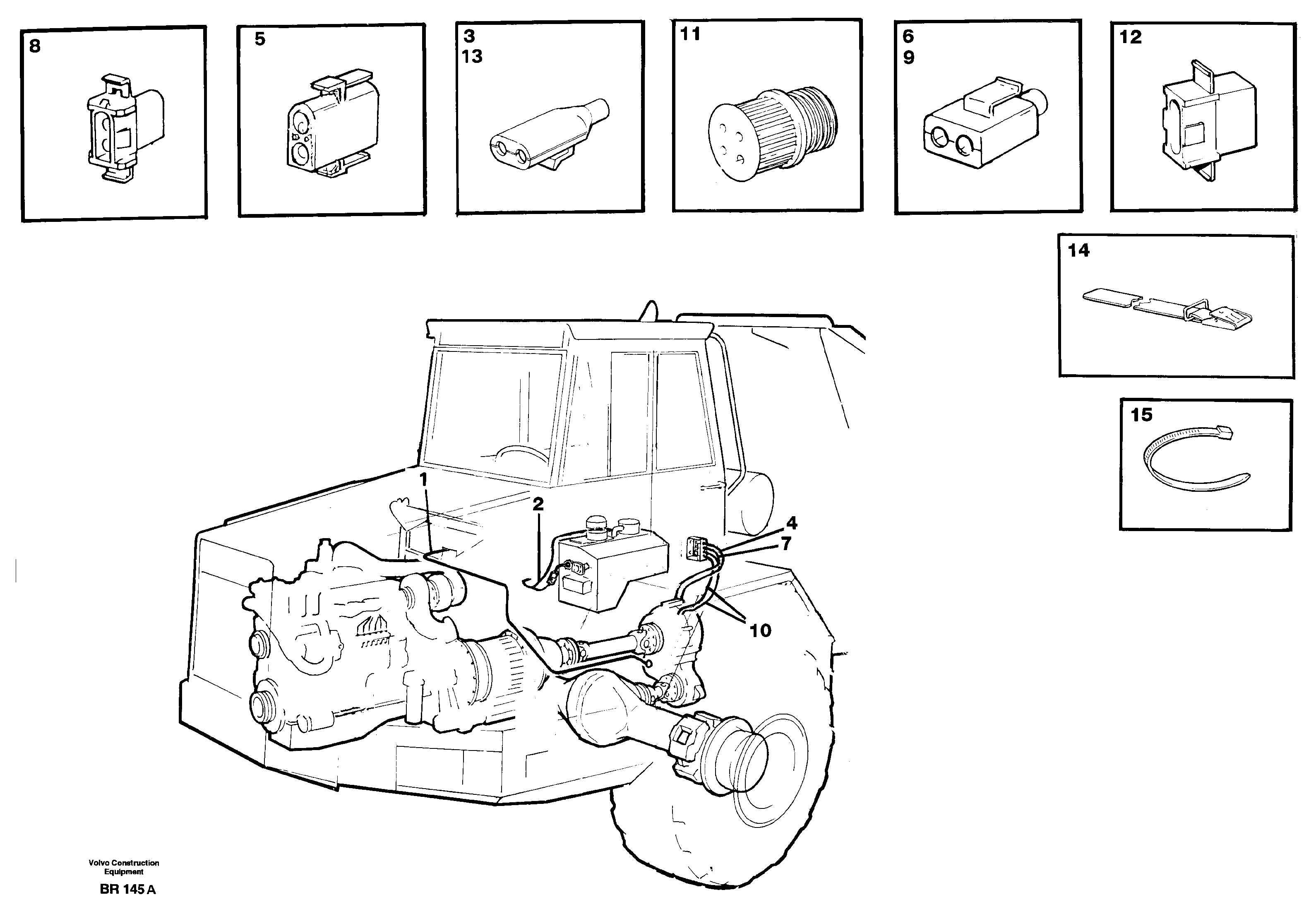 Схема запчастей Volvo A40 - 35219 Cable harnesses, front A40 SER NO 1201-, SER NO USA 60101-