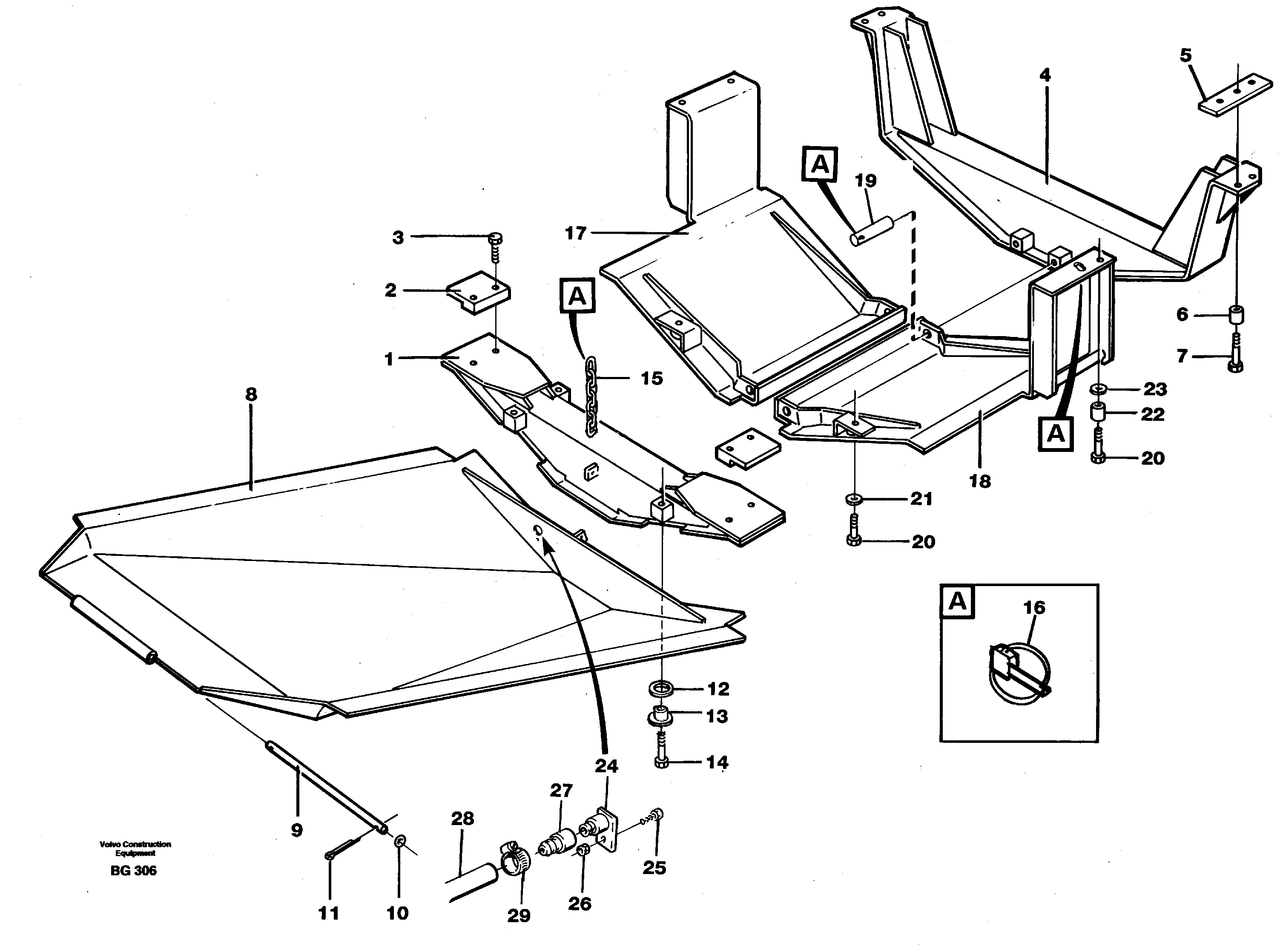 Схема запчастей Volvo A40 - 87301 Protecting plates A40 VOLVO BM VOLVO BM A40 SER NO - 1151/- 60026