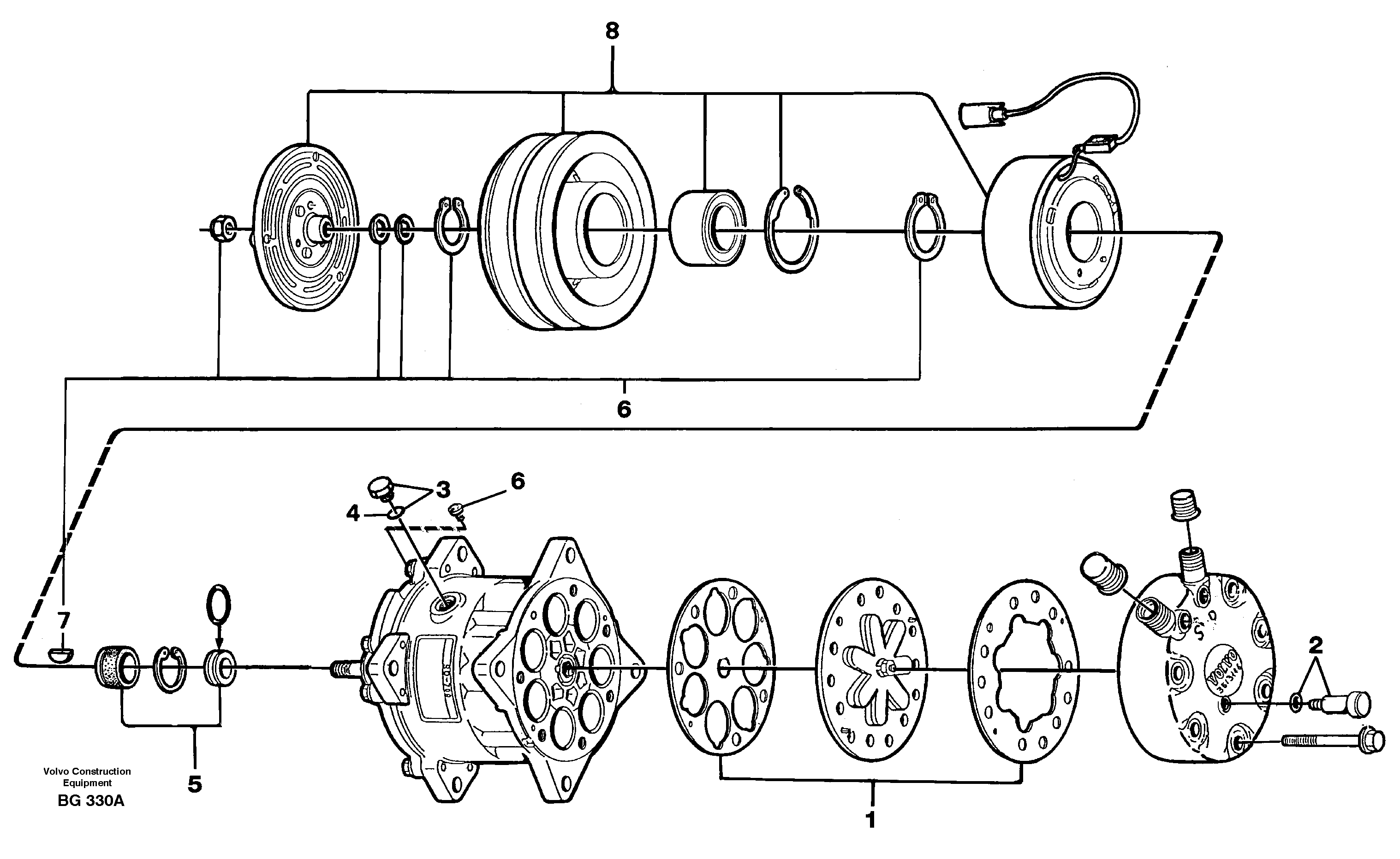 Схема запчастей Volvo A40 - 17575 Compressor A40 VOLVO BM VOLVO BM A40 SER NO - 1151/- 60026