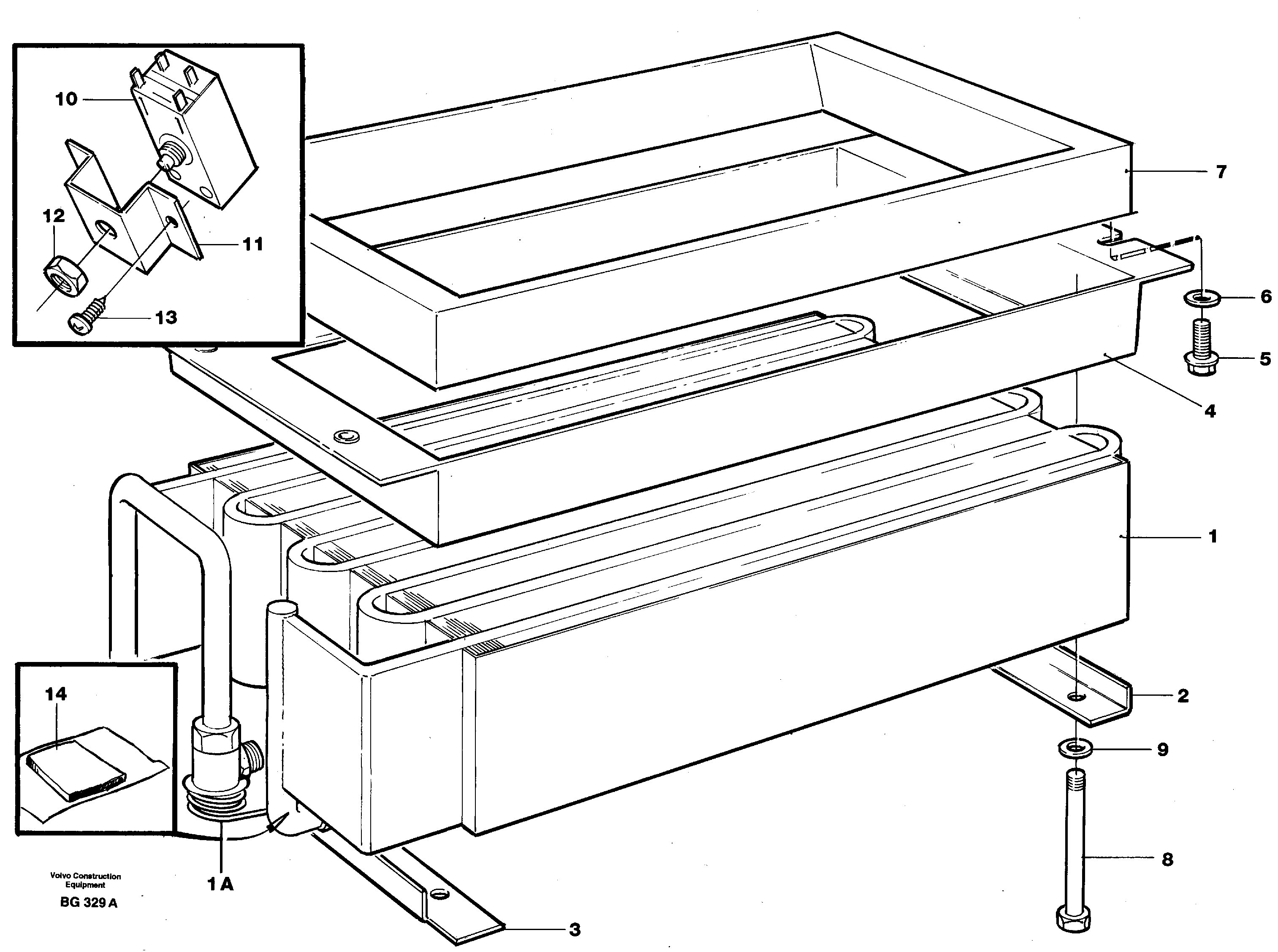 Схема запчастей Volvo A40 - 57773 Evaporator with fitting parts A40 VOLVO BM VOLVO BM A40 SER NO - 1151/- 60026