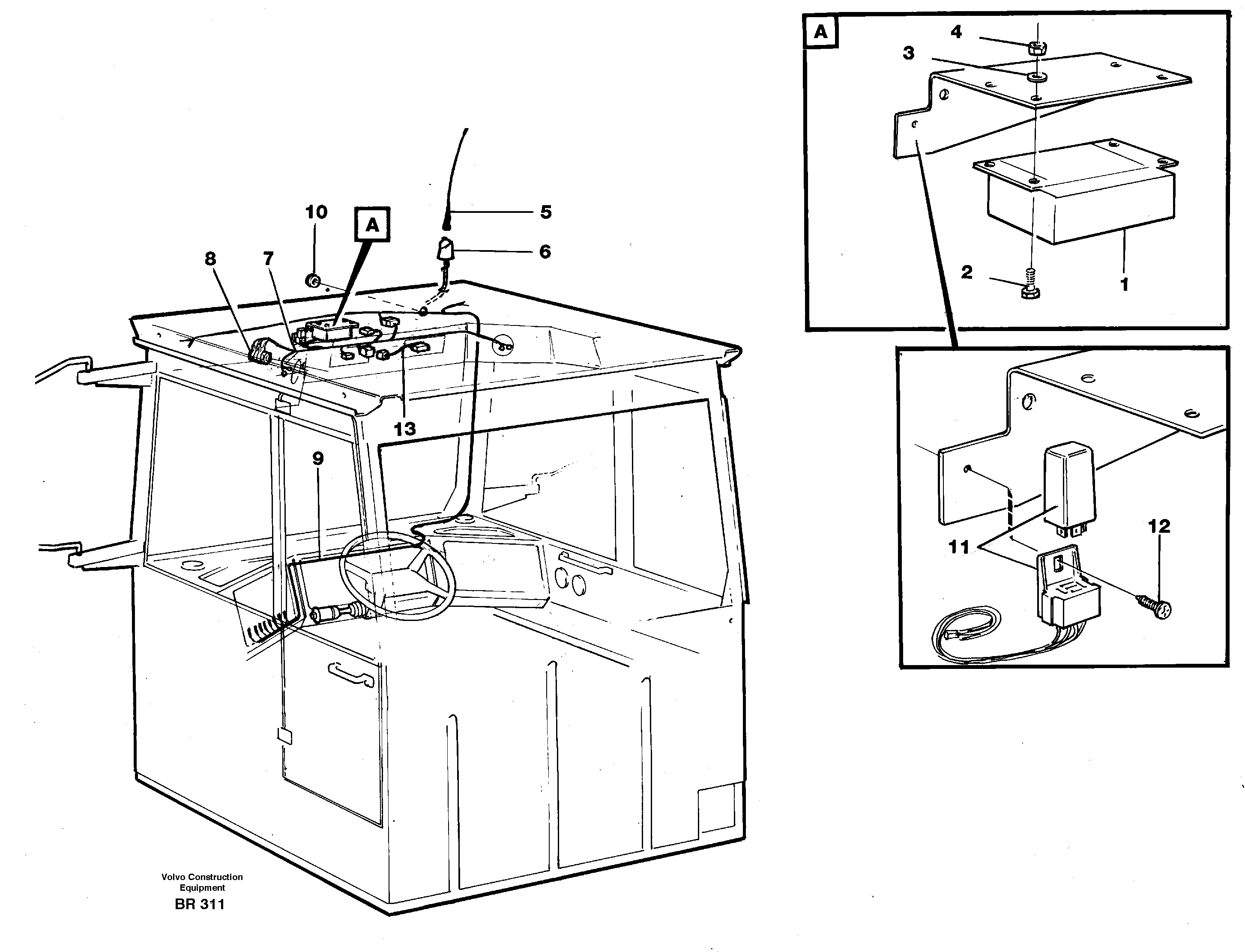 Схема запчастей Volvo A40 - 35234 Voltage converter and cable harness for radio A40 SER NO 1201-, SER NO USA 60101-