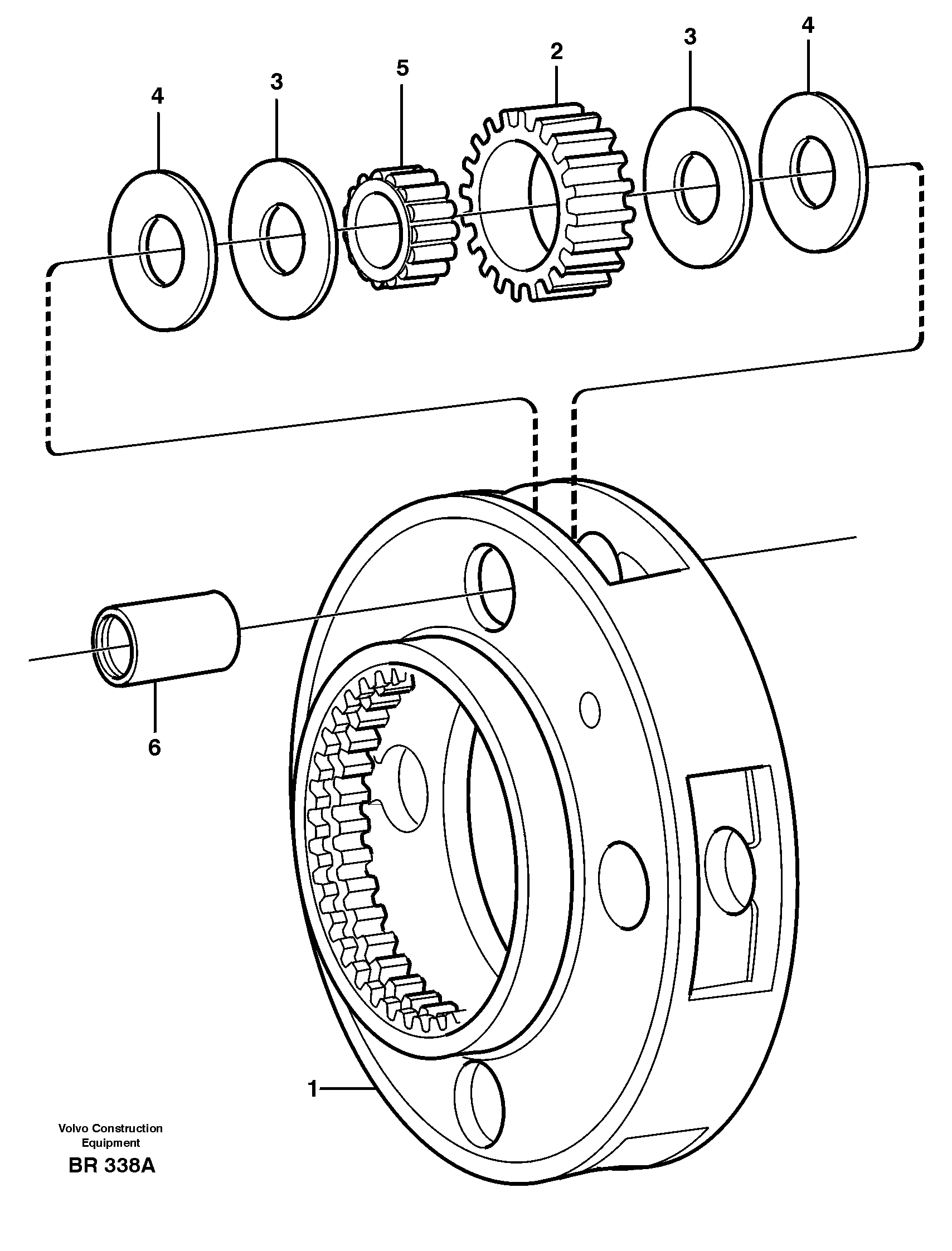 Схема запчастей Volvo A40 - 100574 Planet kit, stage 1 A40 SER NO 1201-, SER NO USA 60101-