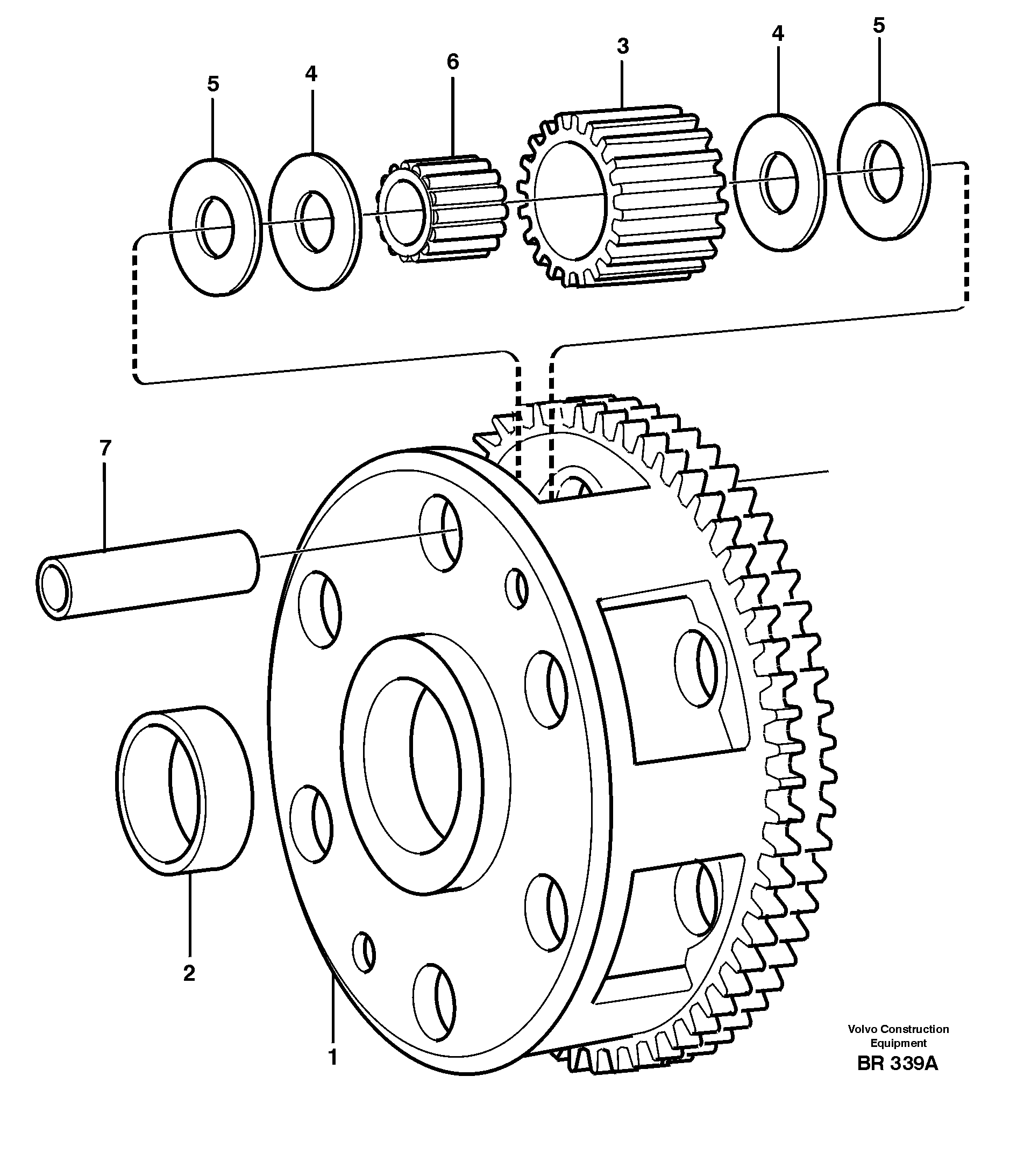 Схема запчастей Volvo A40 - 22120 Planet kit, stage 2 A40 SER NO 1201-, SER NO USA 60101-