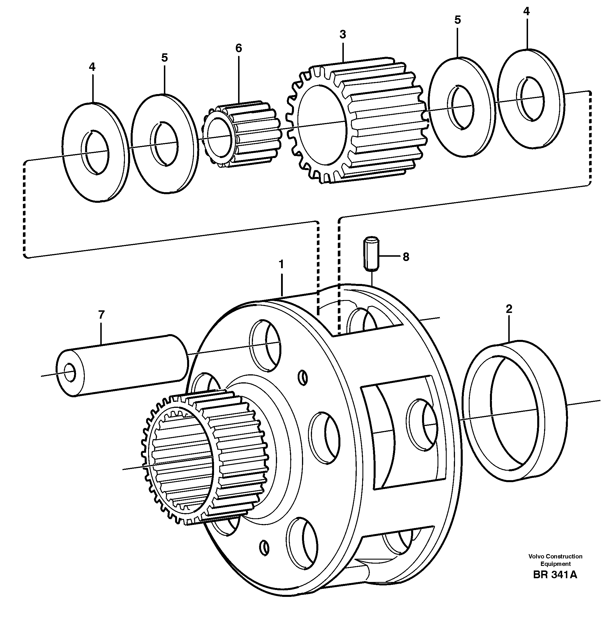 Схема запчастей Volvo A40 - 22122 Planet kit, stage 4 A40 SER NO 1201-, SER NO USA 60101-