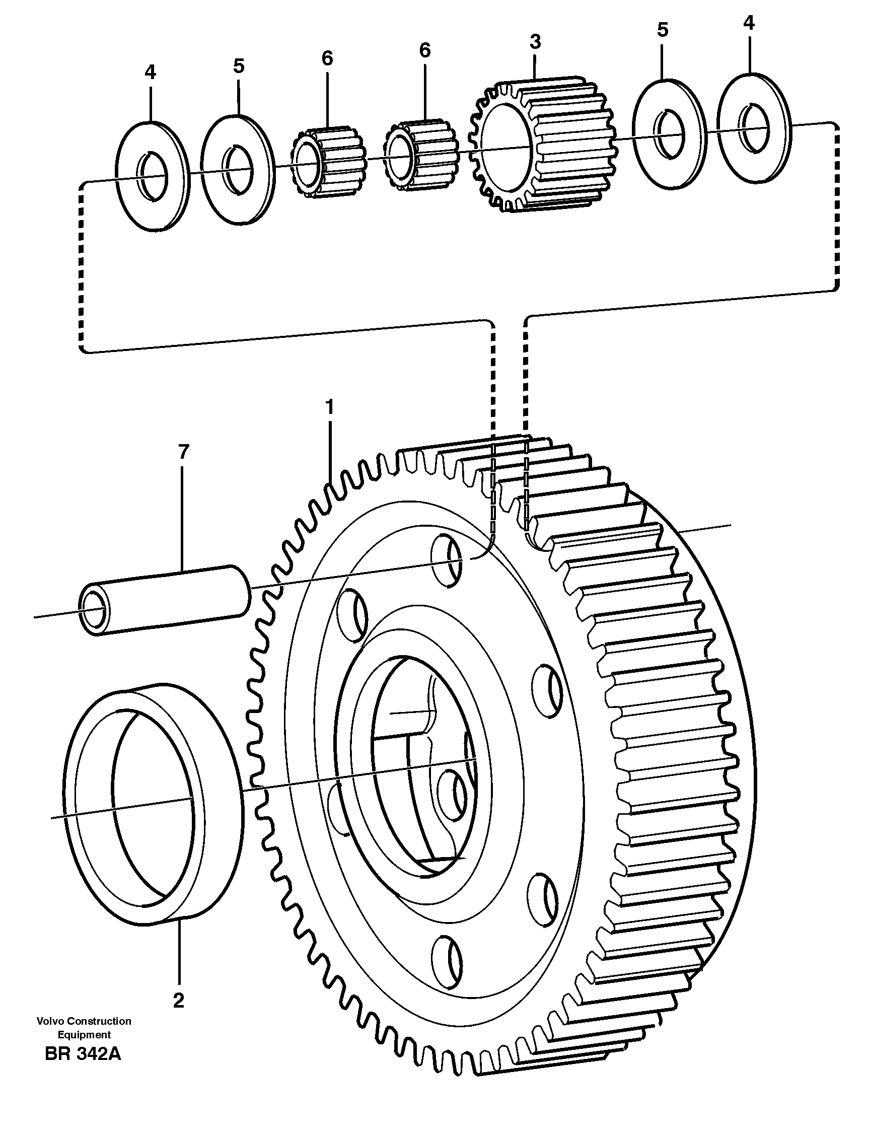 Схема запчастей Volvo A40 - 31958 Planet kit, stage 5 A40 SER NO 1201-, SER NO USA 60101-