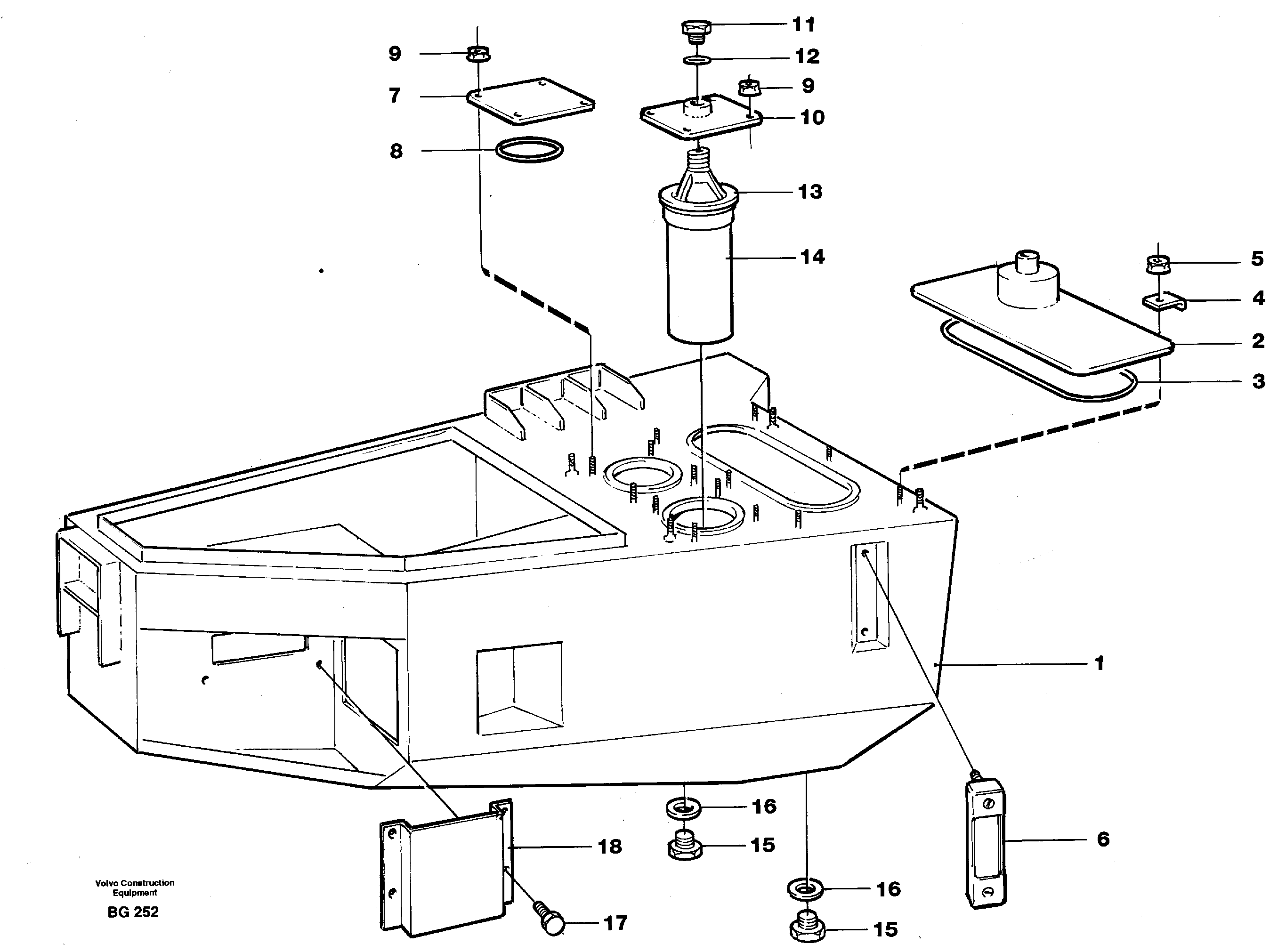 Схема запчастей Volvo A40 - 89439 Гидробак A40 VOLVO BM VOLVO BM A40 SER NO - 1151/- 60026