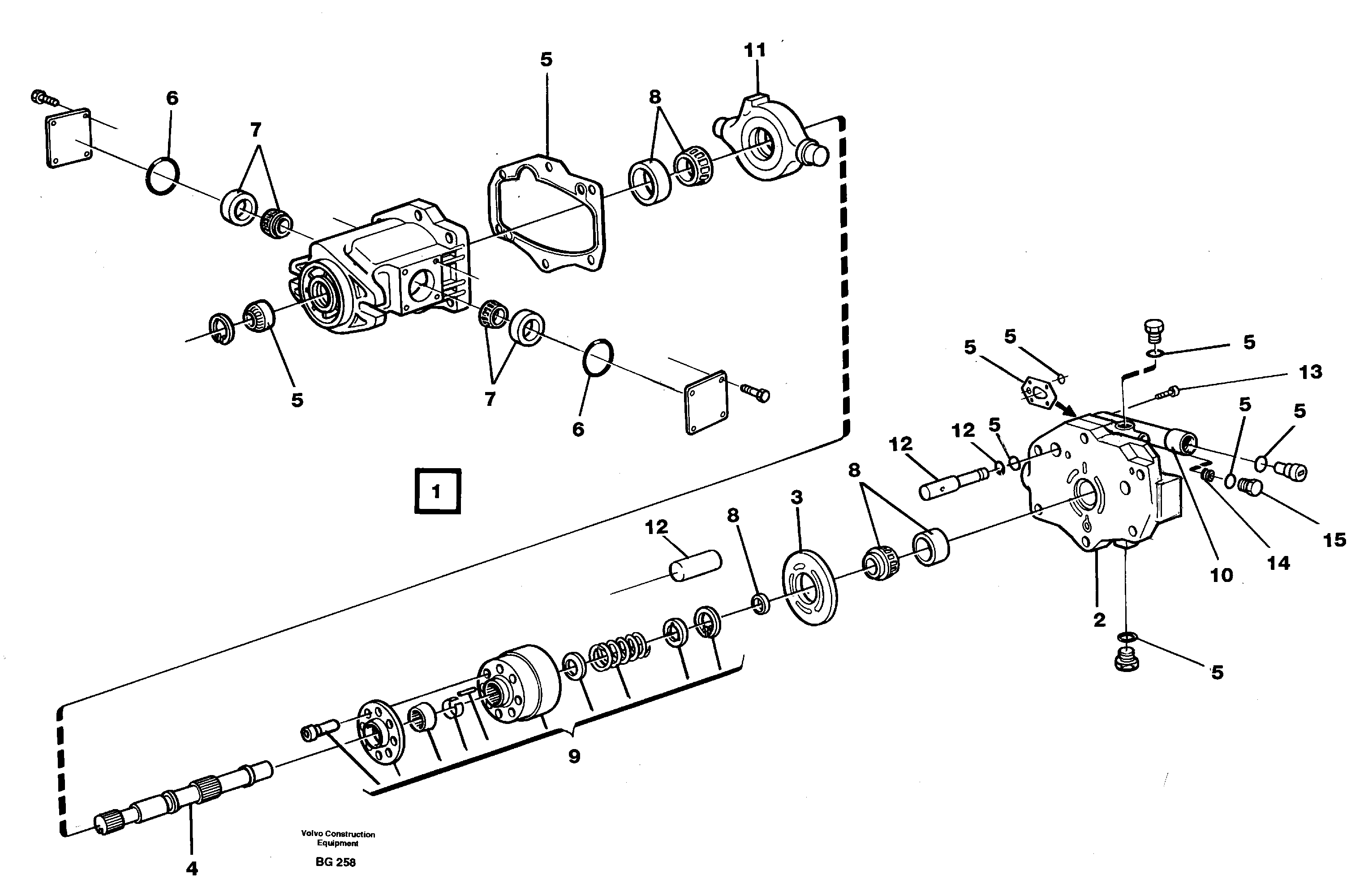 Схема запчастей Volvo A40 - 59803 Гидронасос (основной насос) A40 VOLVO BM VOLVO BM A40 SER NO - 1151/- 60026
