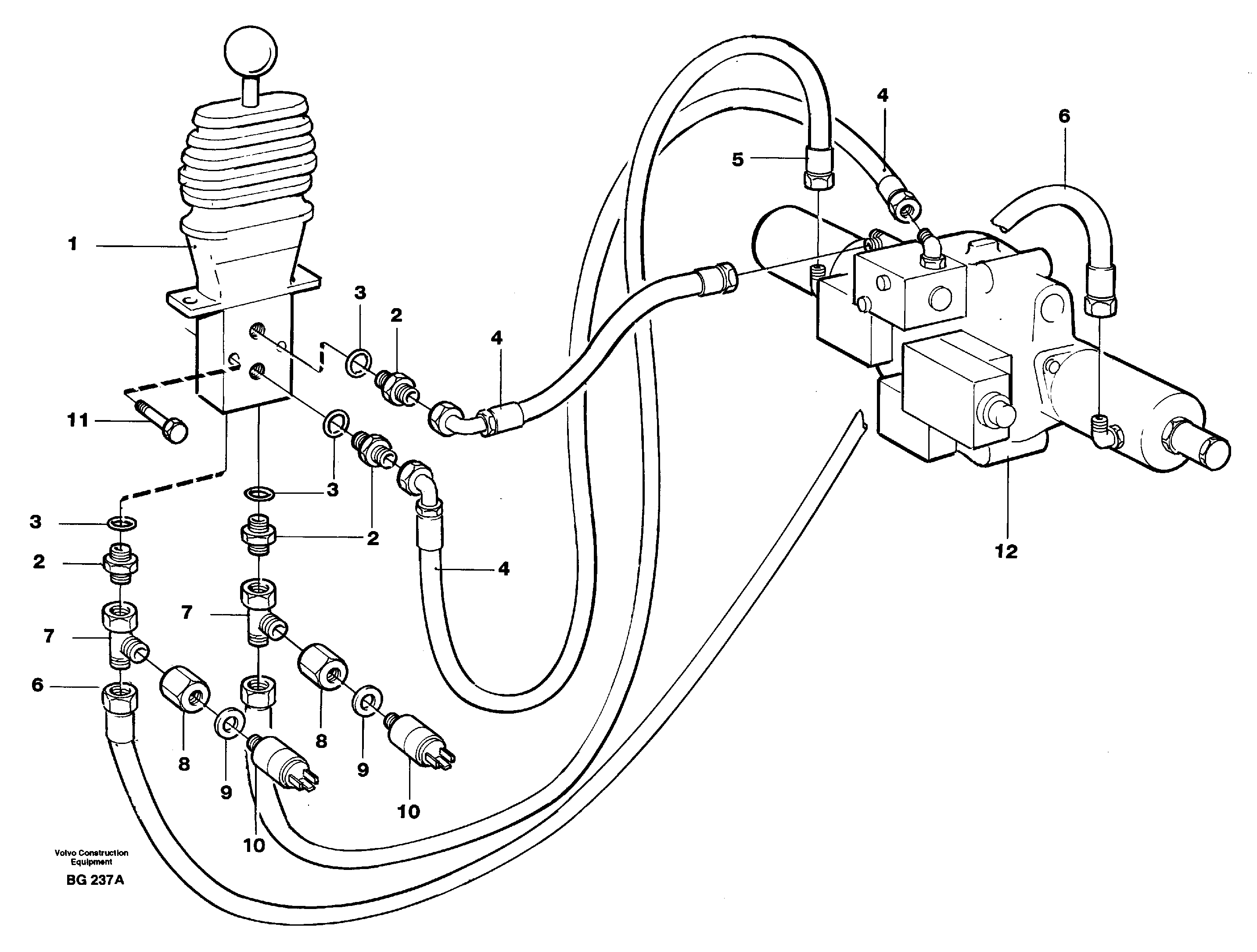 Схема запчастей Volvo A40 - 31949 Servo system, tipper control A40 VOLVO BM VOLVO BM A40 SER NO - 1151/- 60026