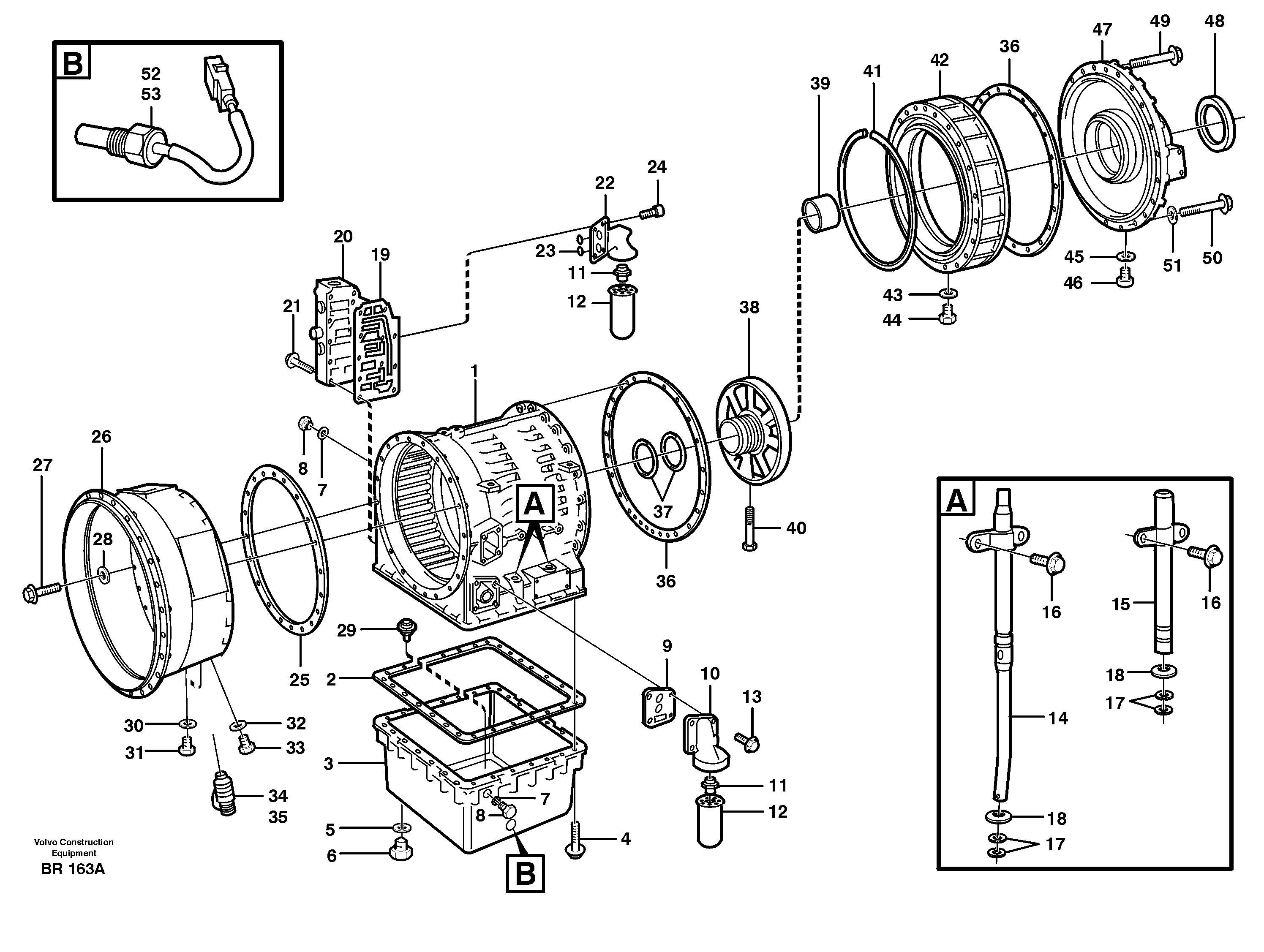 Схема запчастей Volvo A40 - 98771 катрер трансмиссии A40 SER NO 1201-, SER NO USA 60101-