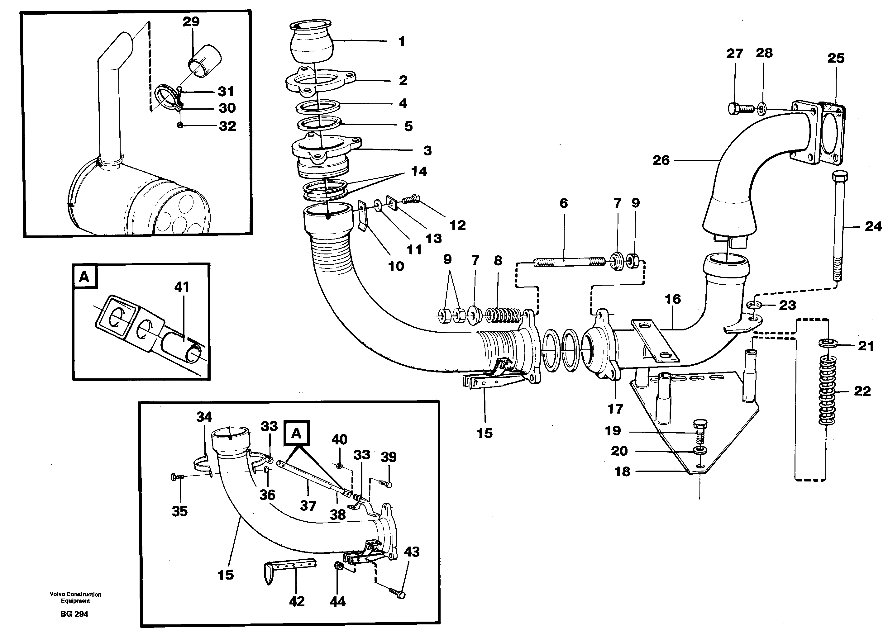 Схема запчастей Volvo A40 - 82113 Body heating A40 VOLVO BM VOLVO BM A40 SER NO - 1151/- 60026