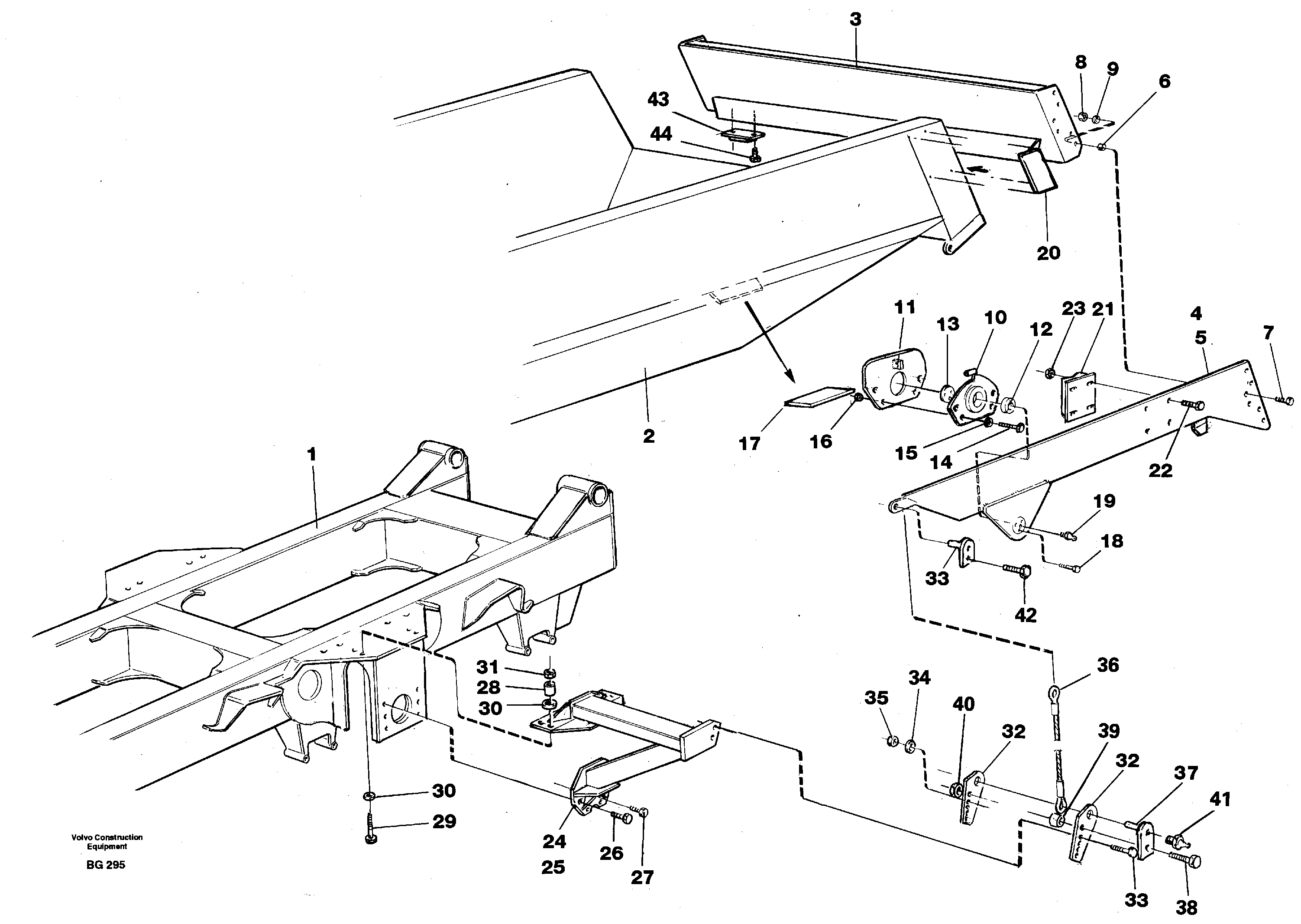 Схема запчастей Volvo A40 - 87292 Overhung tailgate A40 VOLVO BM VOLVO BM A40 SER NO - 1151/- 60026