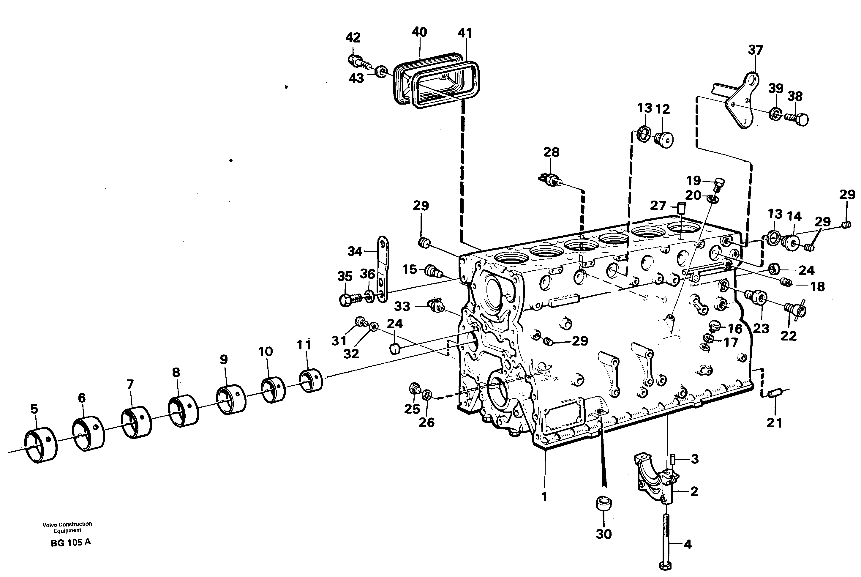 Схема запчастей Volvo A40 - 98042 Блок цилиндров A40 VOLVO BM VOLVO BM A40 SER NO - 1151/- 60026