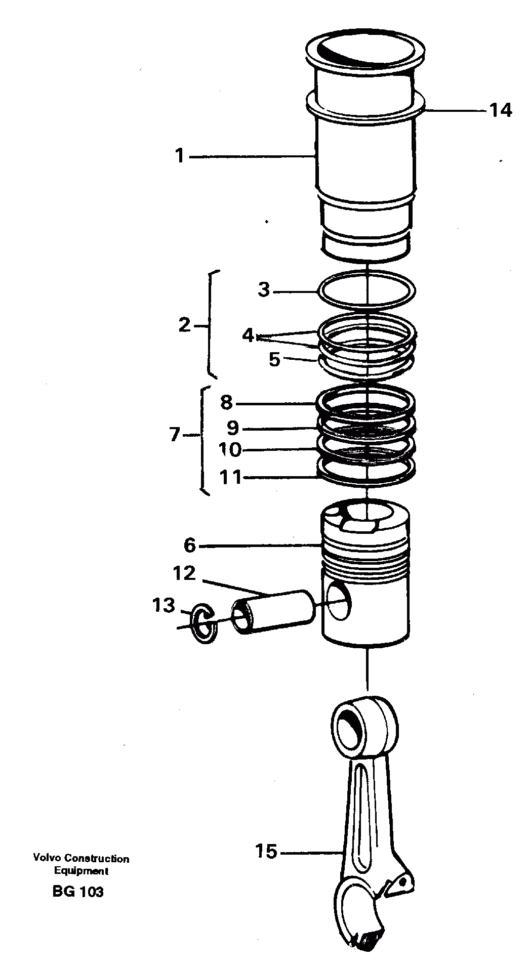 Схема запчастей Volvo A40 - 19515 Гильза цилиндра A40 VOLVO BM VOLVO BM A40 SER NO - 1151/- 60026