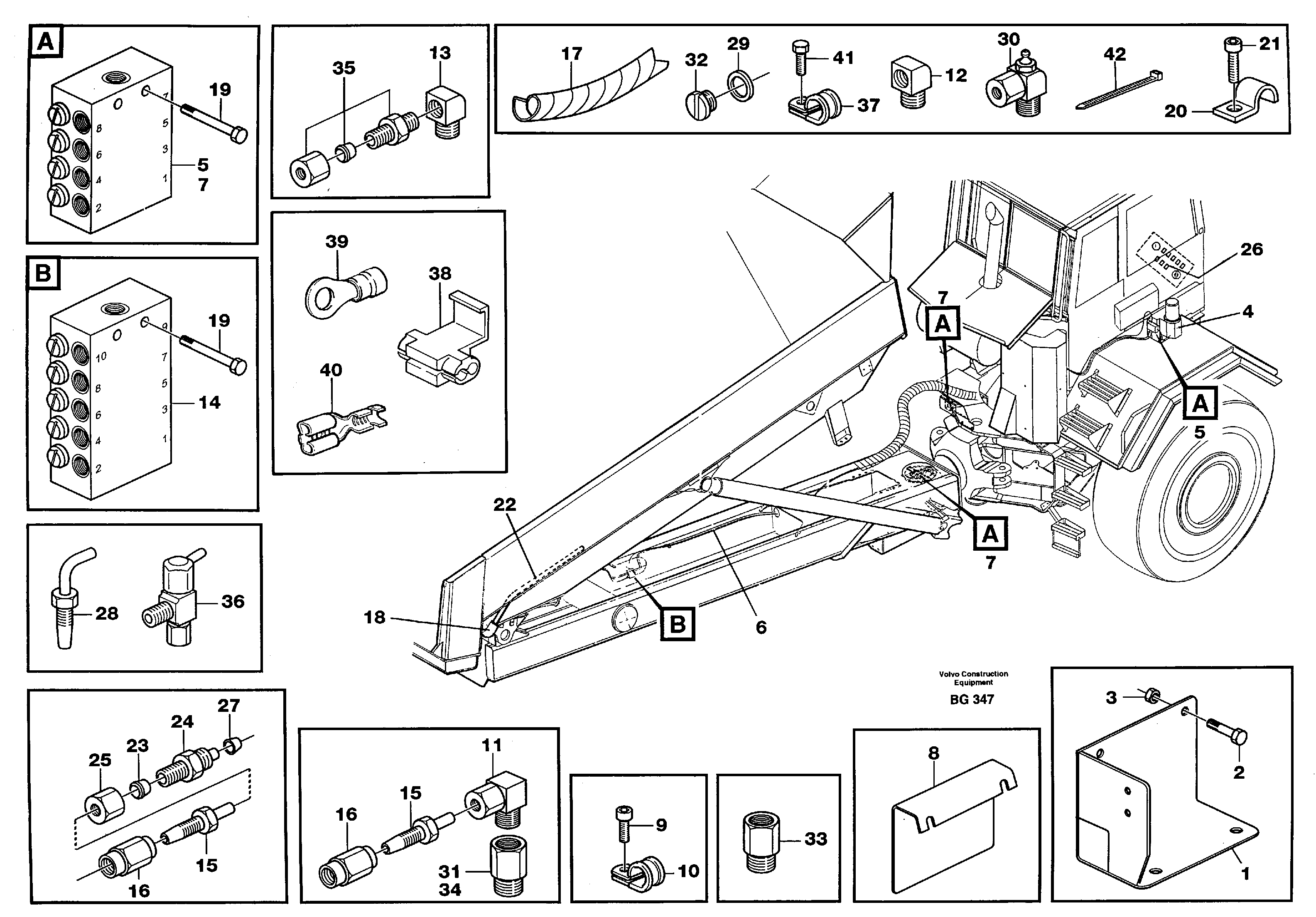 Схема запчастей Volvo A40 - 71621 Central lubrication A40 VOLVO BM VOLVO BM A40 SER NO - 1151/- 60026