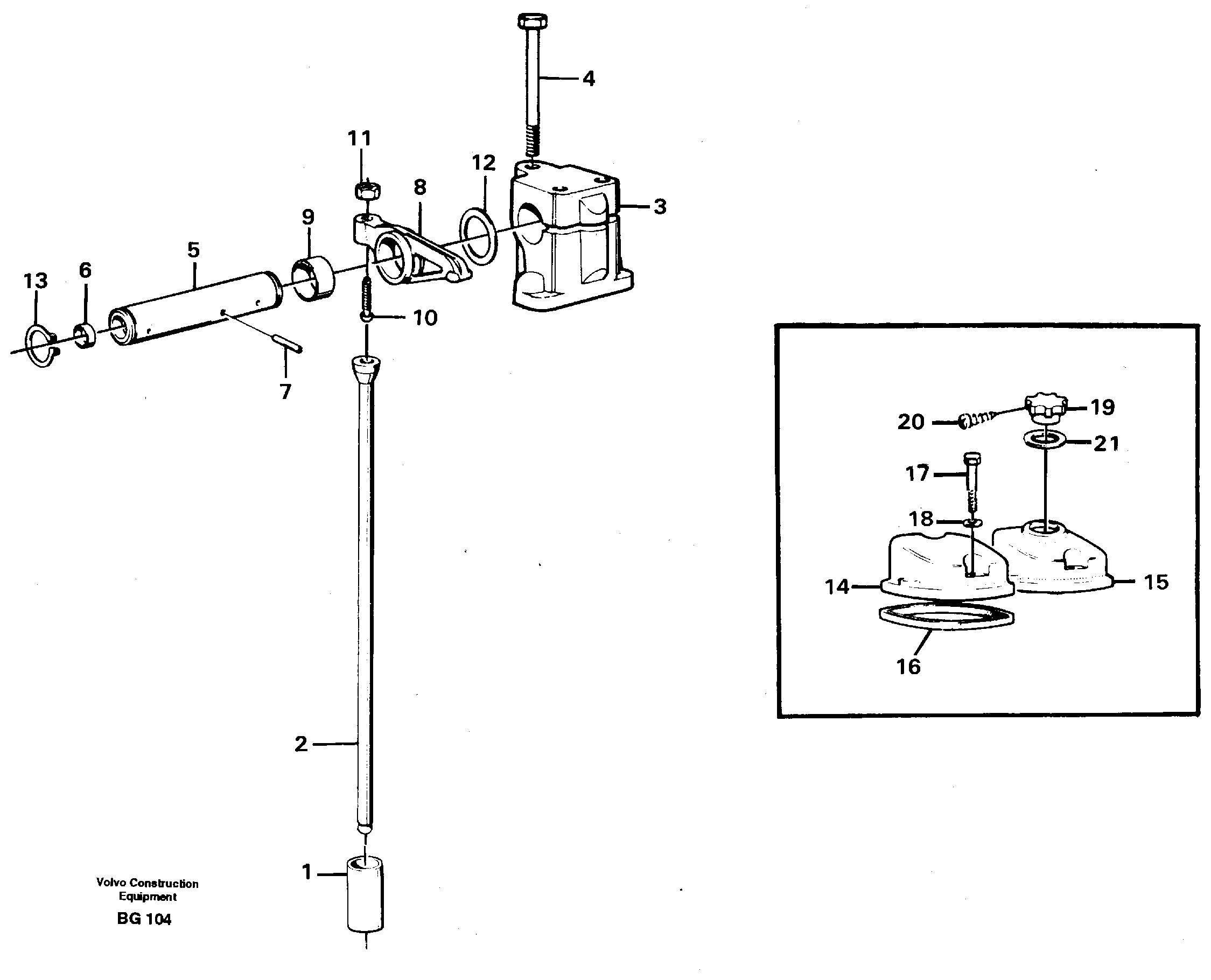 Схема запчастей Volvo A40 - 21307 Valve mechanism A40 VOLVO BM VOLVO BM A40 SER NO - 1151/- 60026