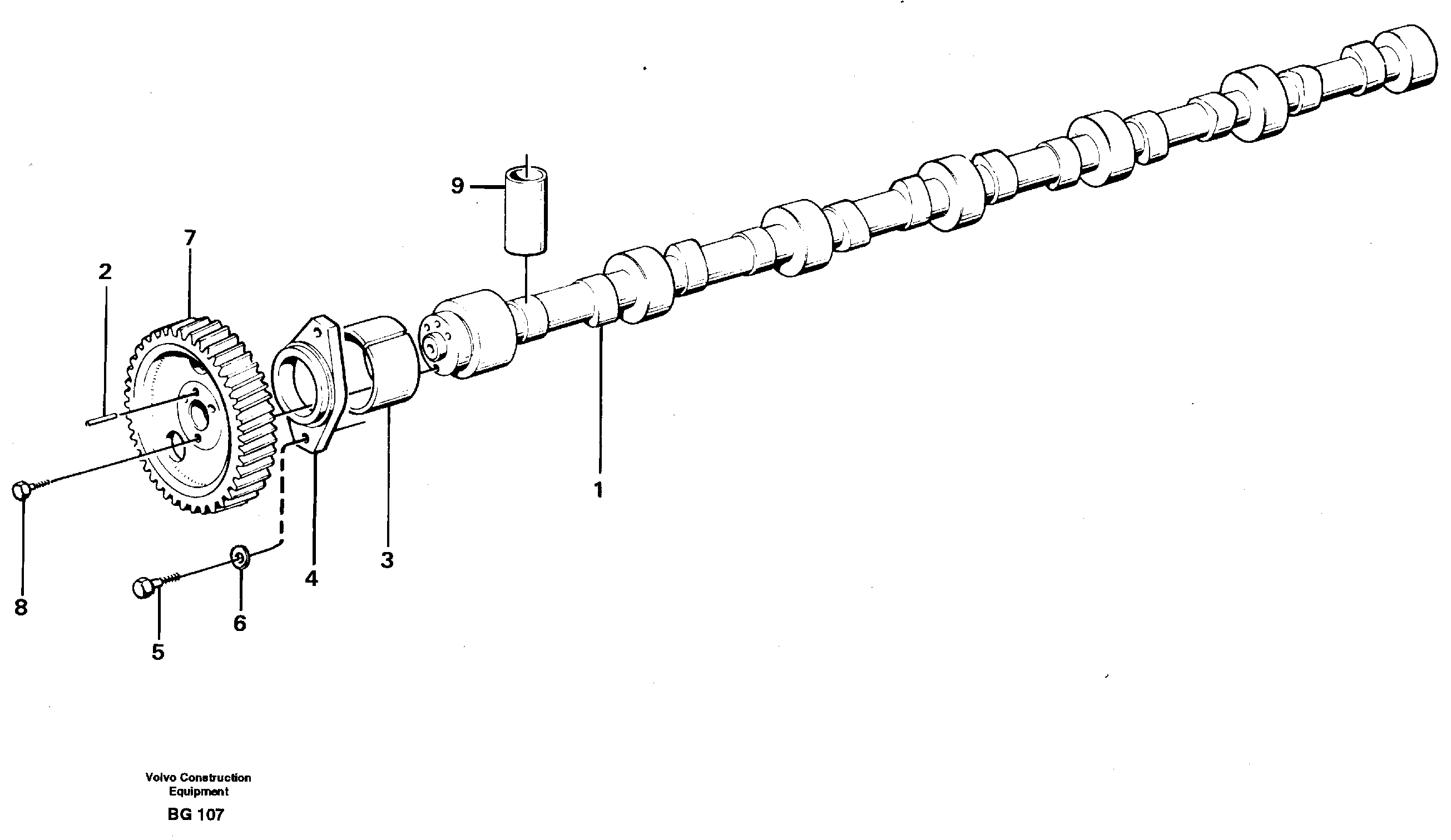Схема запчастей Volvo A40 - 57068 Распредвал A40 VOLVO BM VOLVO BM A40 SER NO - 1151/- 60026