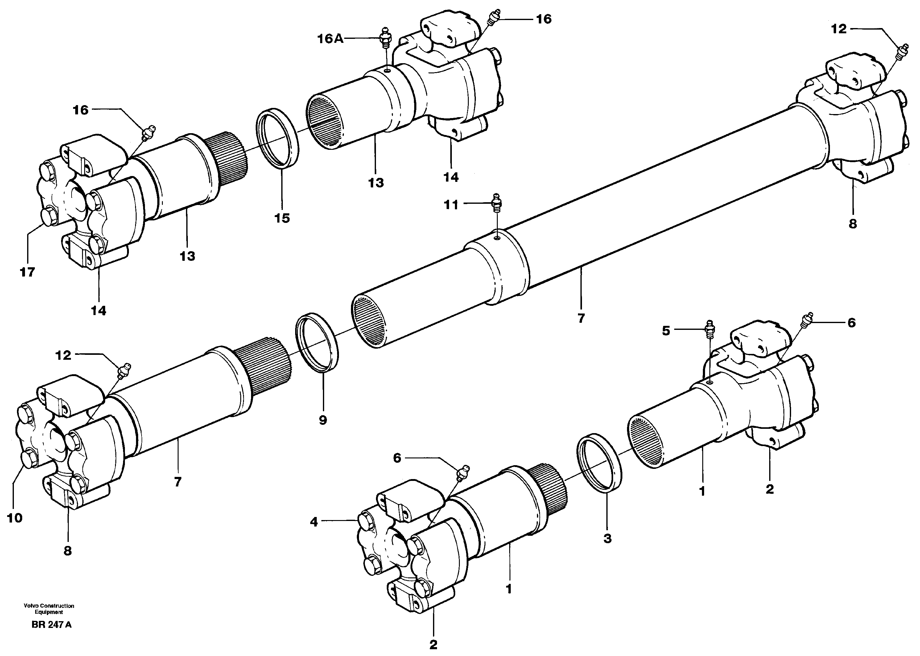 Схема запчастей Volvo A40 - 24666 Вал карданный A40 SER NO 1201-, SER NO USA 60101-