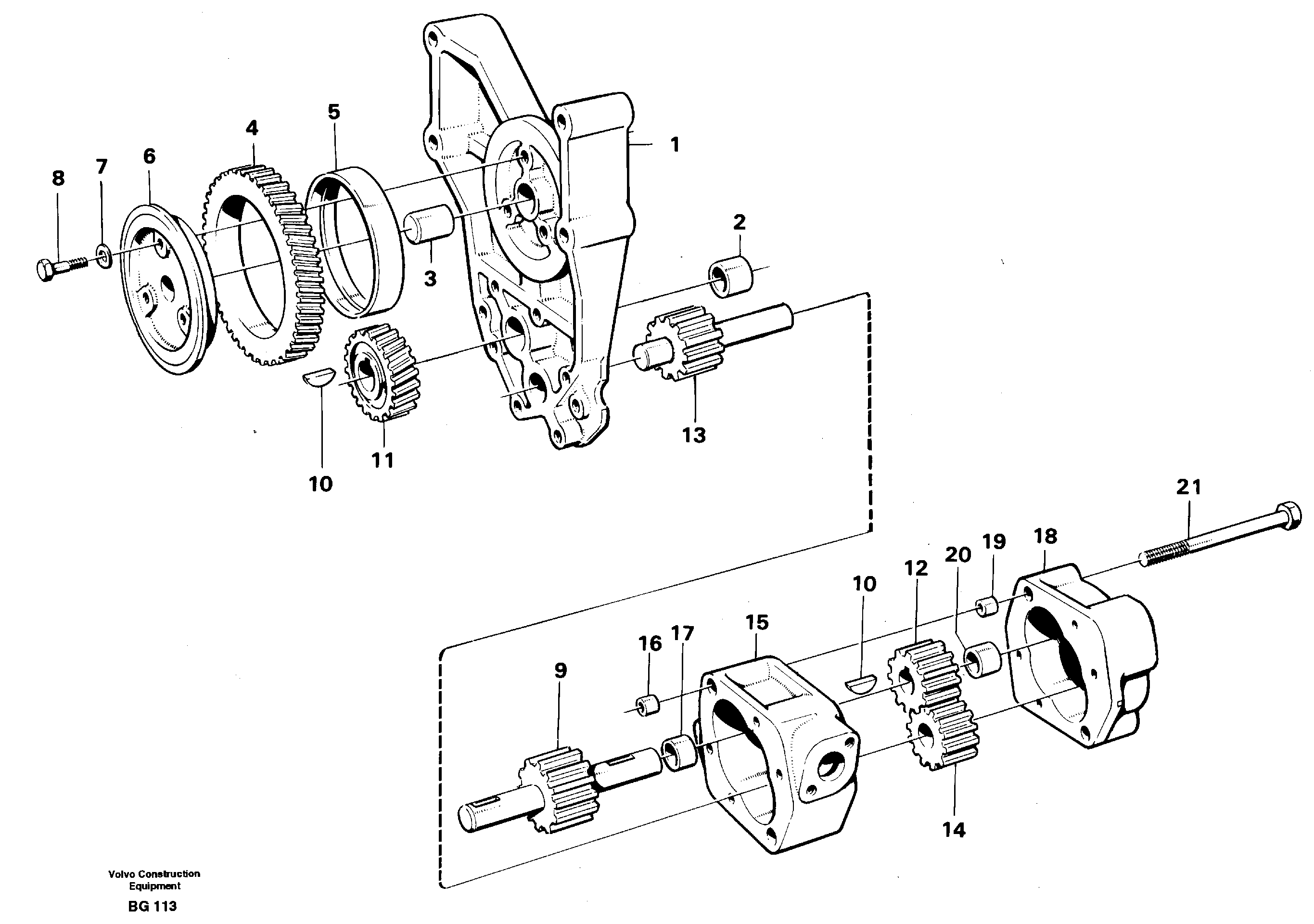 Схема запчастей Volvo A40 - 100995 Насос масляный A40 VOLVO BM VOLVO BM A40 SER NO - 1151/- 60026