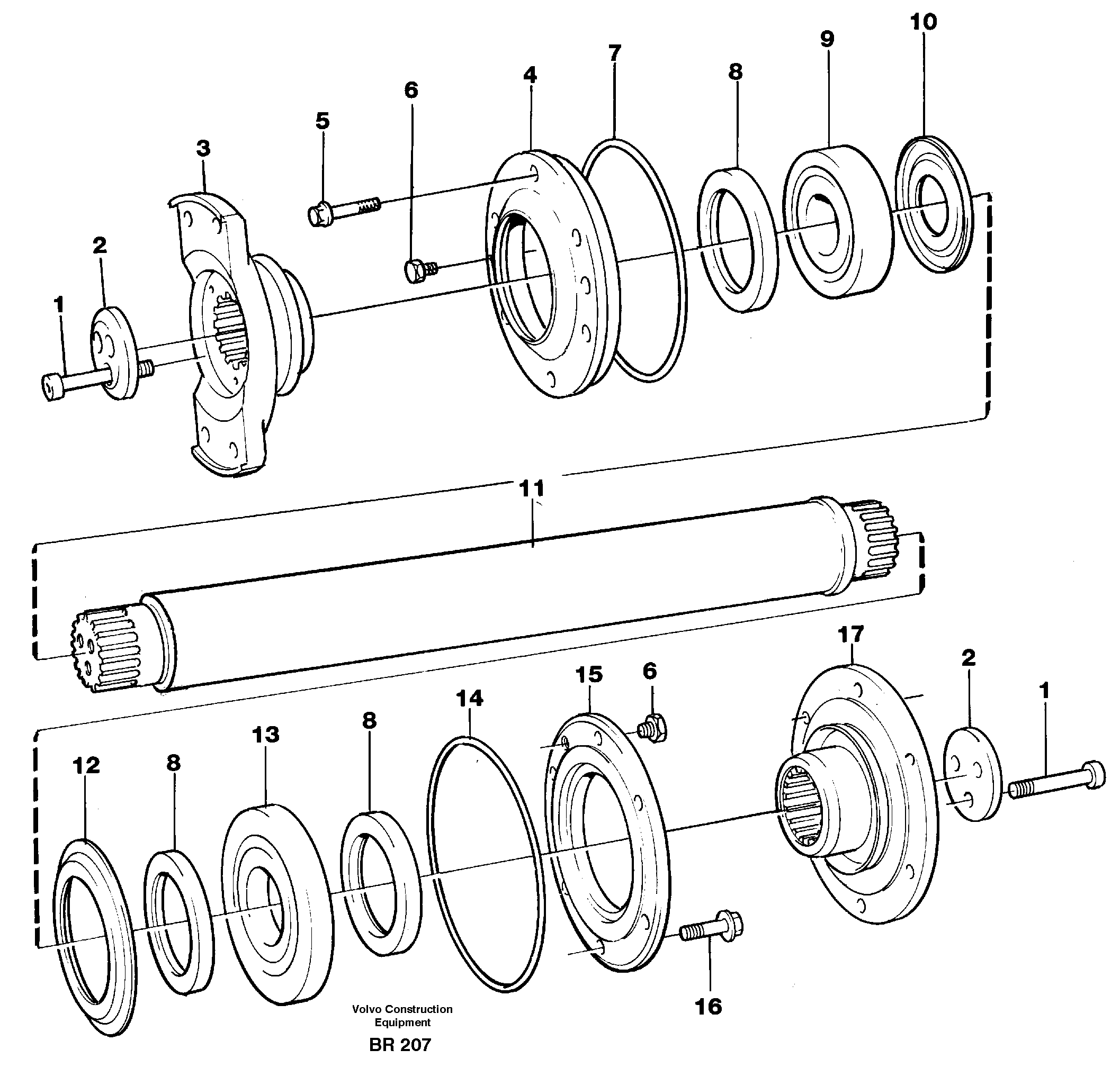 Схема запчастей Volvo A40 - 24667 Intermediate shaft A40 SER NO 1201-, SER NO USA 60101-