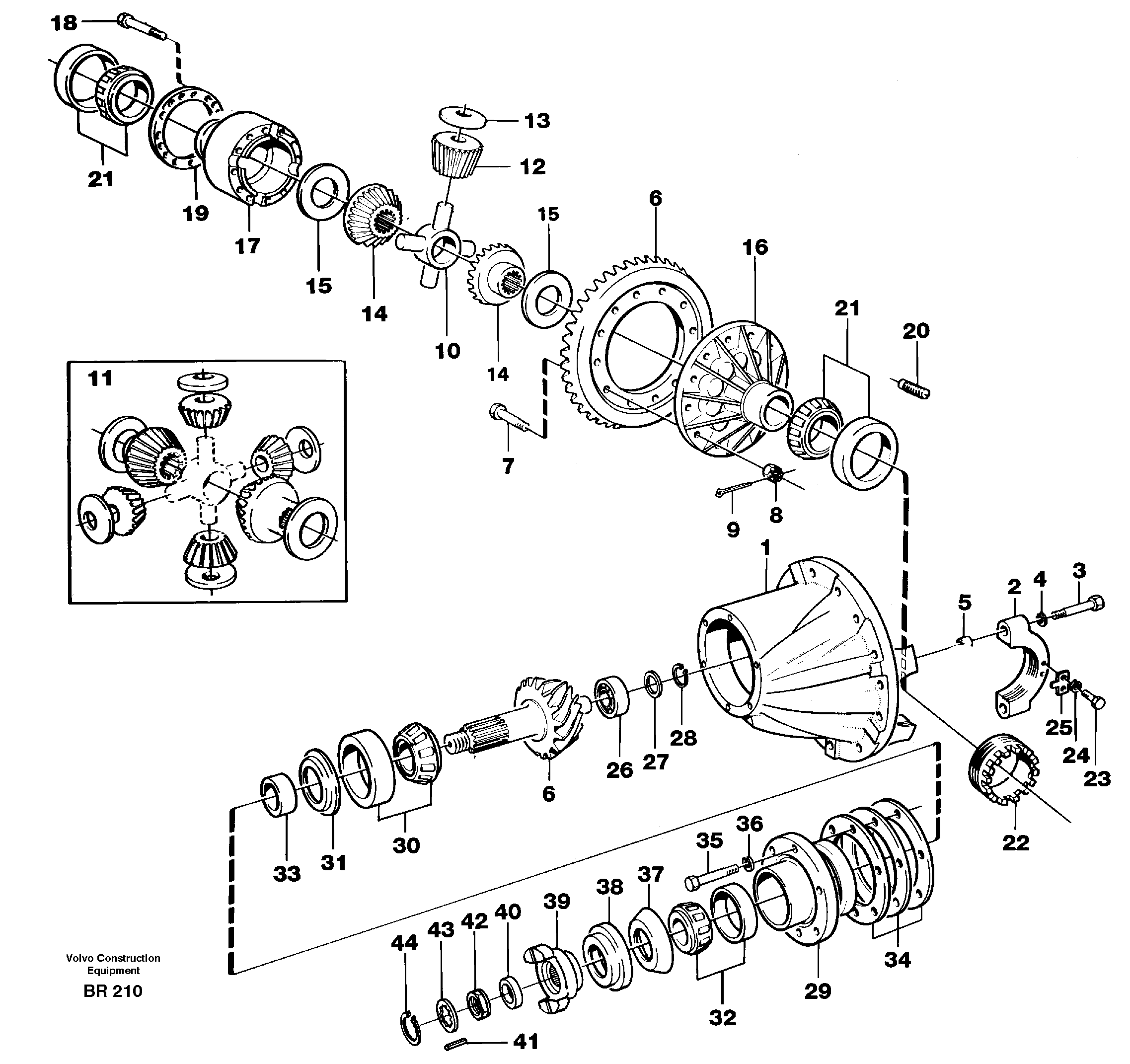 Схема запчастей Volvo A40 - 60490 Главная передача A40 SER NO 1201-, SER NO USA 60101-