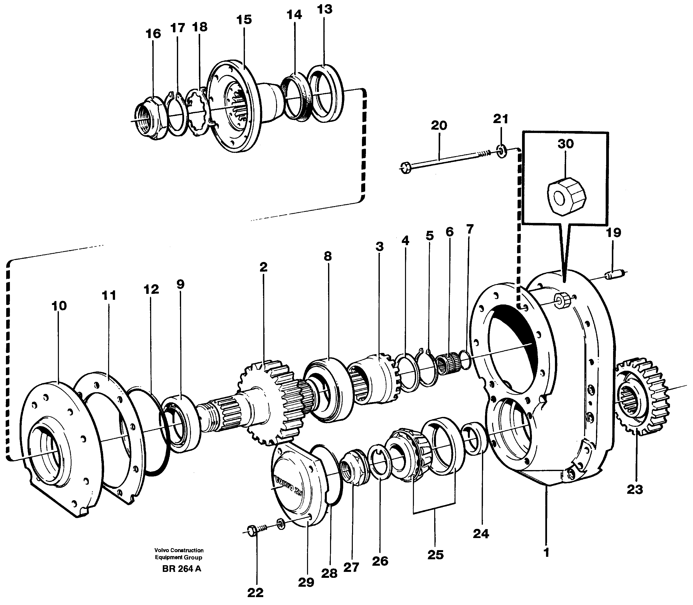 Схема запчастей Volvo A40 - 103458 Главная передача A40 SER NO 1201-, SER NO USA 60101-