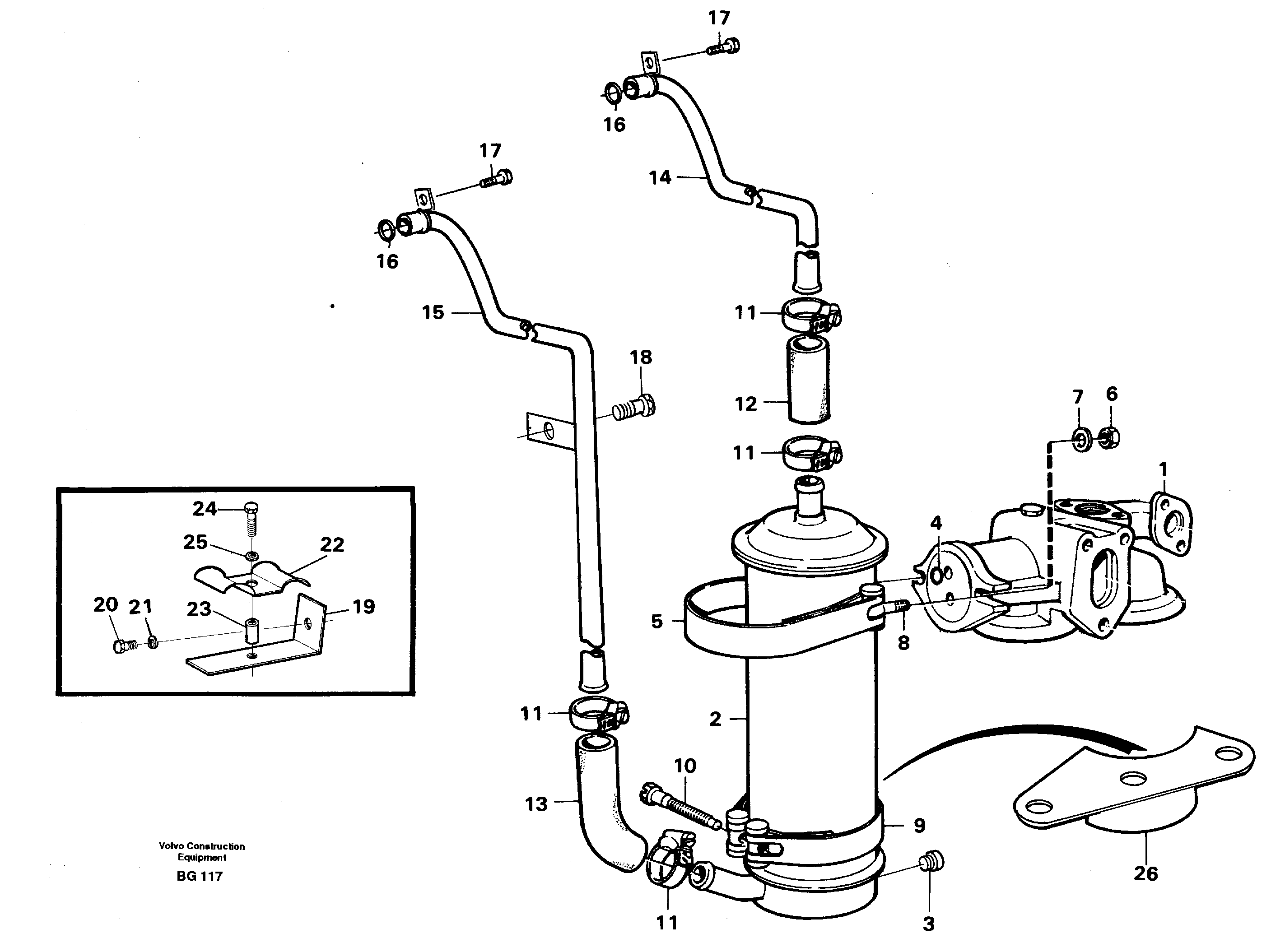 Схема запчастей Volvo A40 - 35690 Масляный радиатор A40 VOLVO BM VOLVO BM A40 SER NO - 1151/- 60026