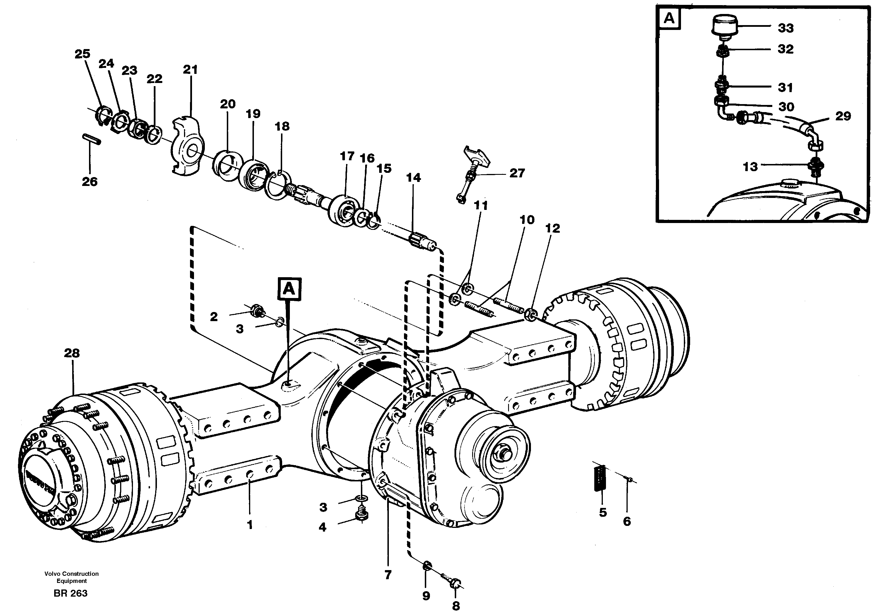 Схема запчастей Volvo A40 - 87077 Planetary axle 1, load unit A40 SER NO 1201-, SER NO USA 60101-
