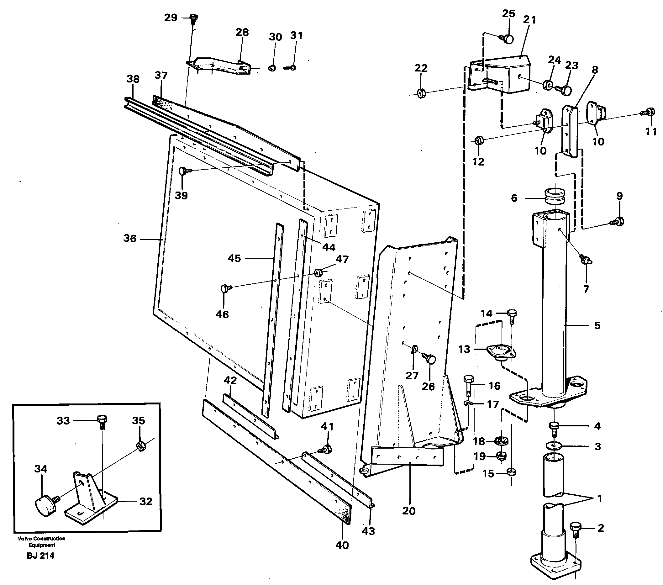 Схема запчастей Volvo A30C - 82026 Radiator mounting A30C VOLVO BM VOLVO BM A30C SER NO - 2320/- 2275, USA