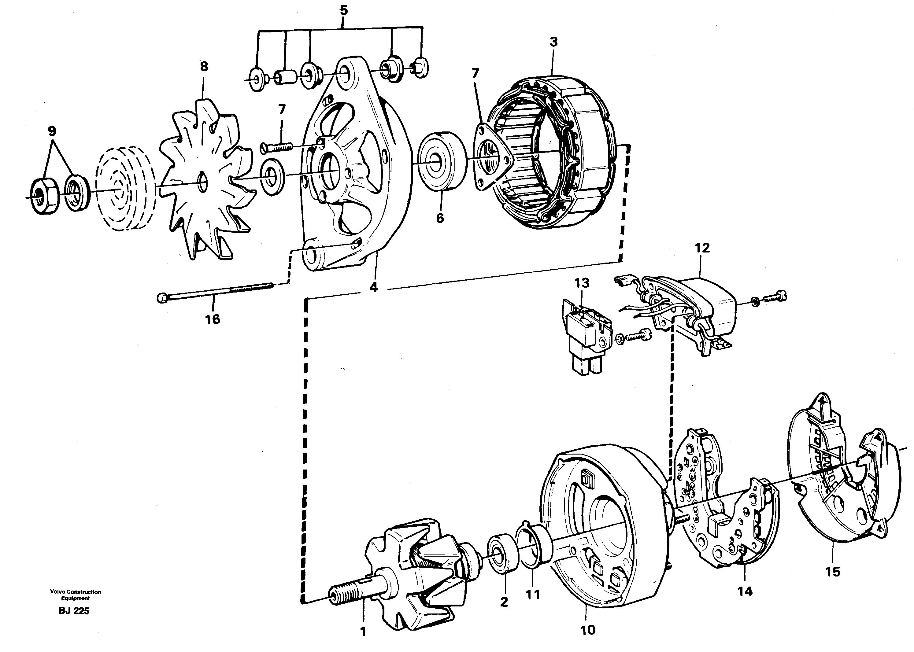 Схема запчастей Volvo A30C - 22108 Alternator A30C VOLVO BM VOLVO BM A30C SER NO - 2320/- 2275, USA