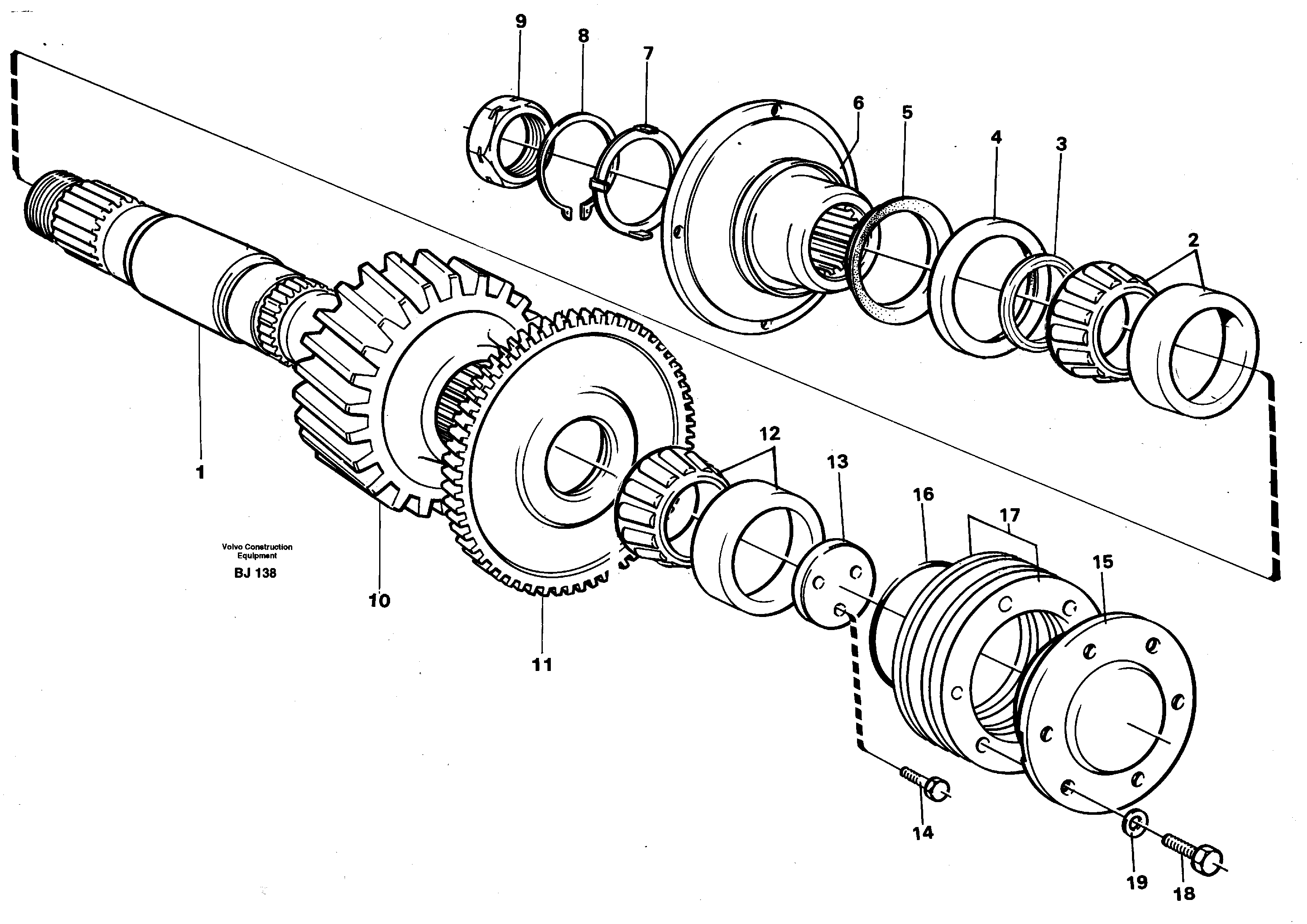 Схема запчастей Volvo A30C - 22722 Upper shaft A30C VOLVO BM VOLVO BM A30C SER NO - 2320/- 2275, USA