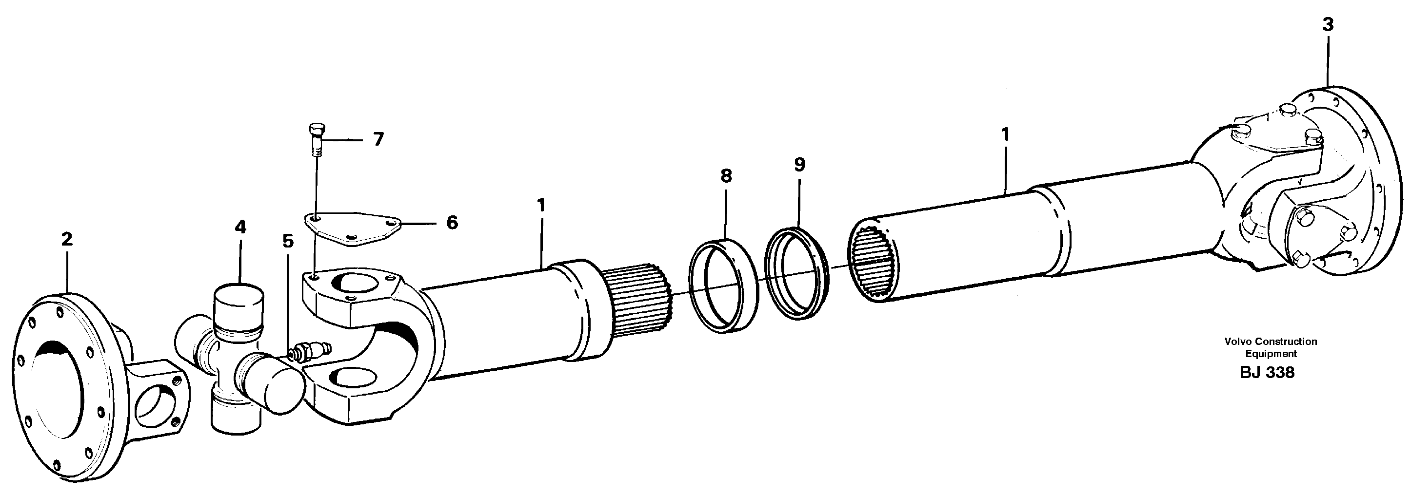 Схема запчастей Volvo A30C - 59807 Вал карданный A30C VOLVO BM VOLVO BM A30C SER NO - 2320/- 2275, USA