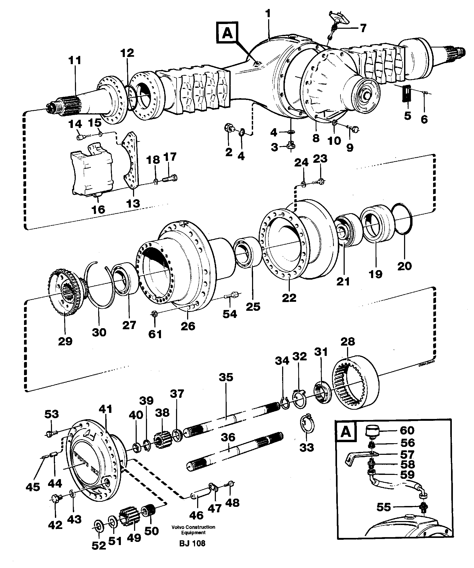 Схема запчастей Volvo A30C - 5797 Planet shaft A30C VOLVO BM VOLVO BM A30C SER NO - 2320/- 2275, USA