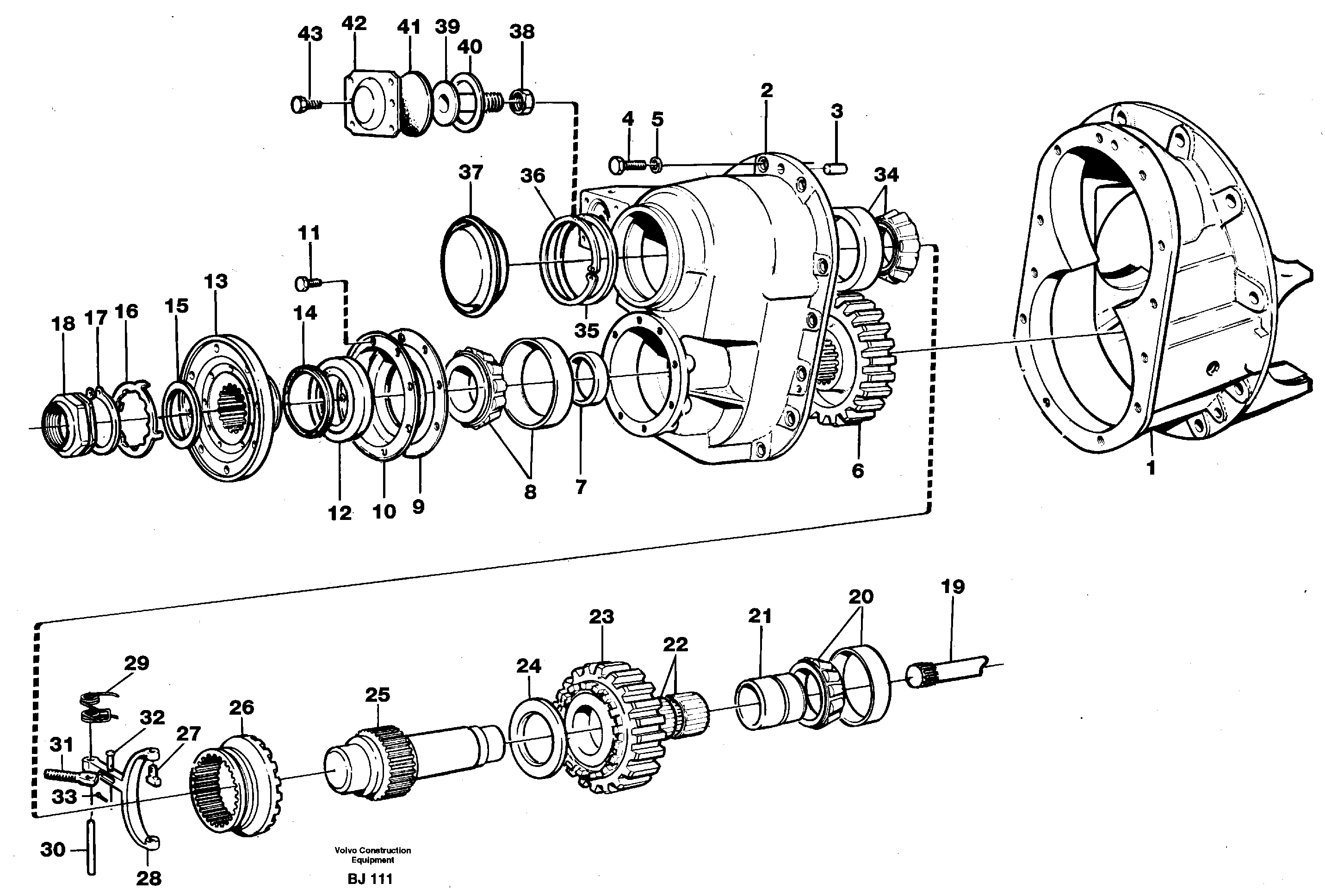 Схема запчастей Volvo A30C - 22734 Главная передача A30C VOLVO BM VOLVO BM A30C SER NO - 2320/- 2275, USA