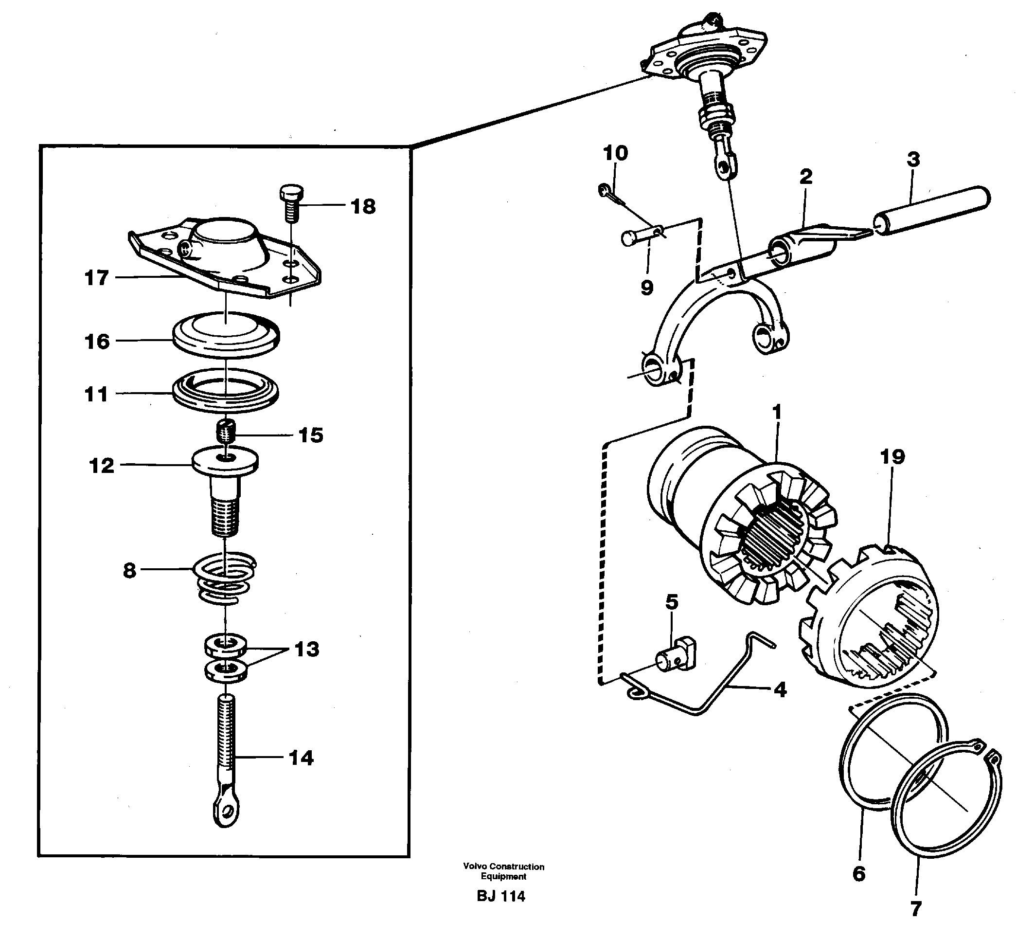 Схема запчастей Volvo A30C - 22736 Differential lock A30C VOLVO BM VOLVO BM A30C SER NO - 2320/- 2275, USA