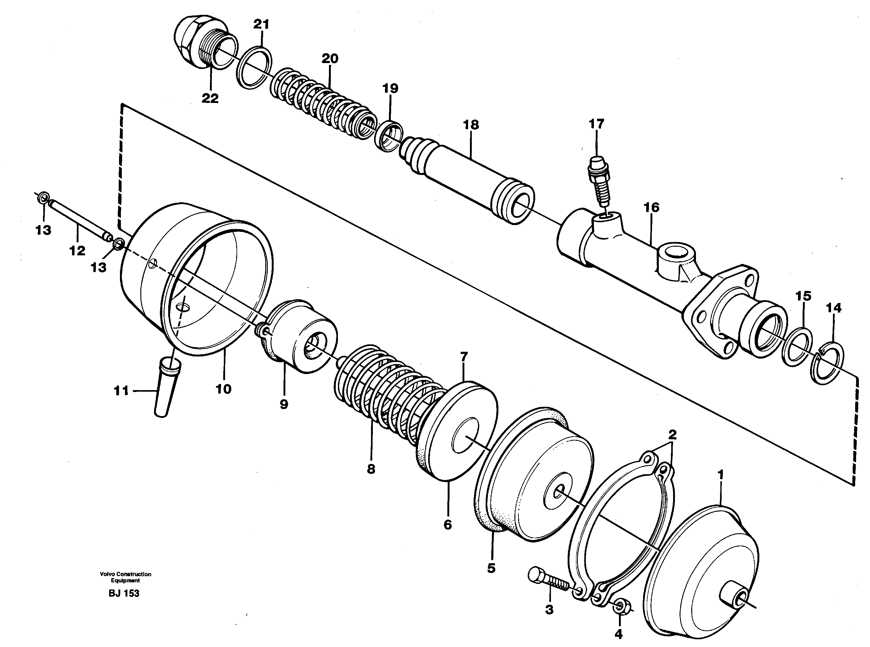 Схема запчастей Volvo A30C - 21718 Brake servo A30C VOLVO BM VOLVO BM A30C SER NO - 2320/- 2275, USA