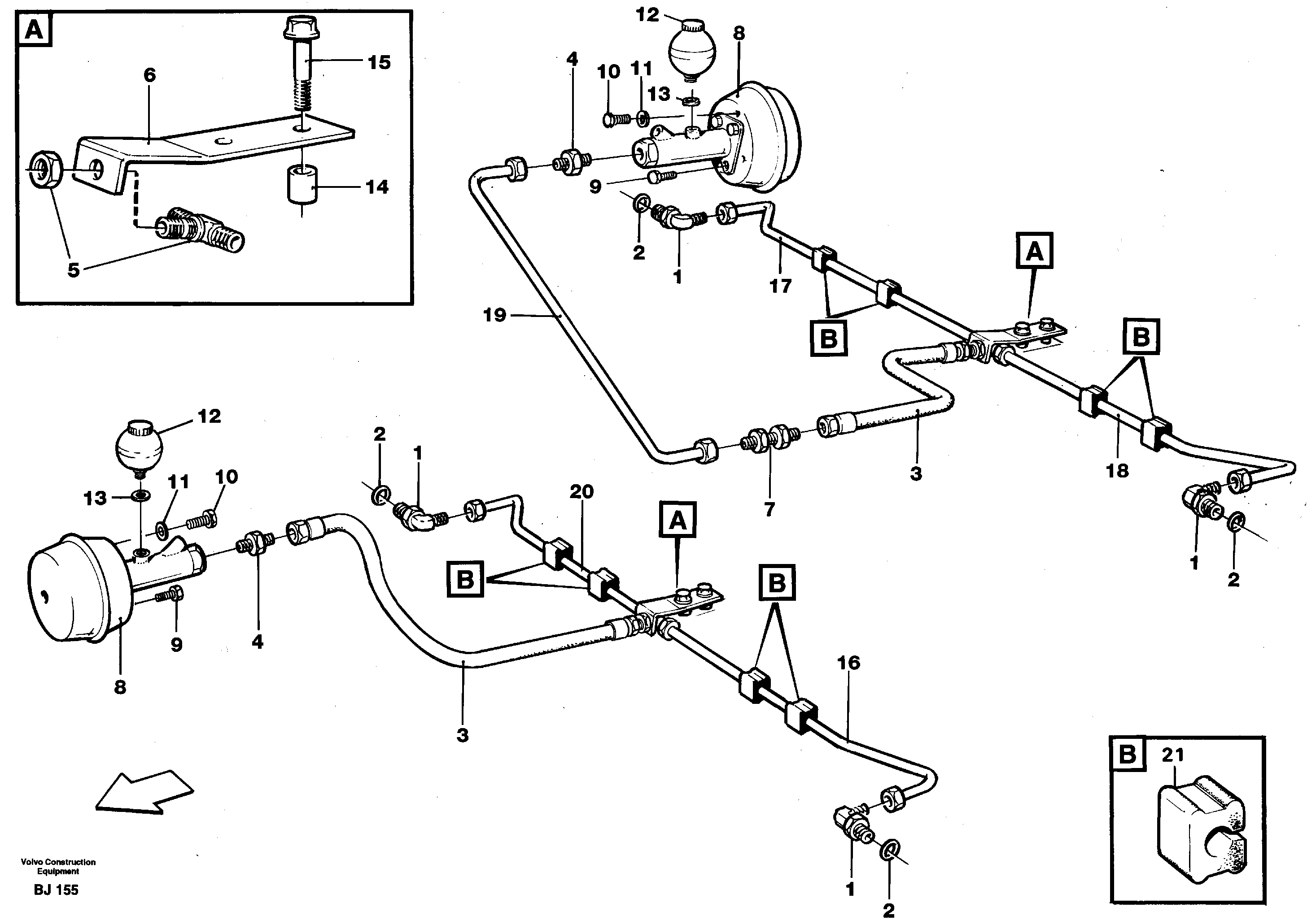 Схема запчастей Volvo A30C - 21719 Hydraulic brake system, load unit A30C VOLVO BM VOLVO BM A30C SER NO - 2320/- 2275, USA