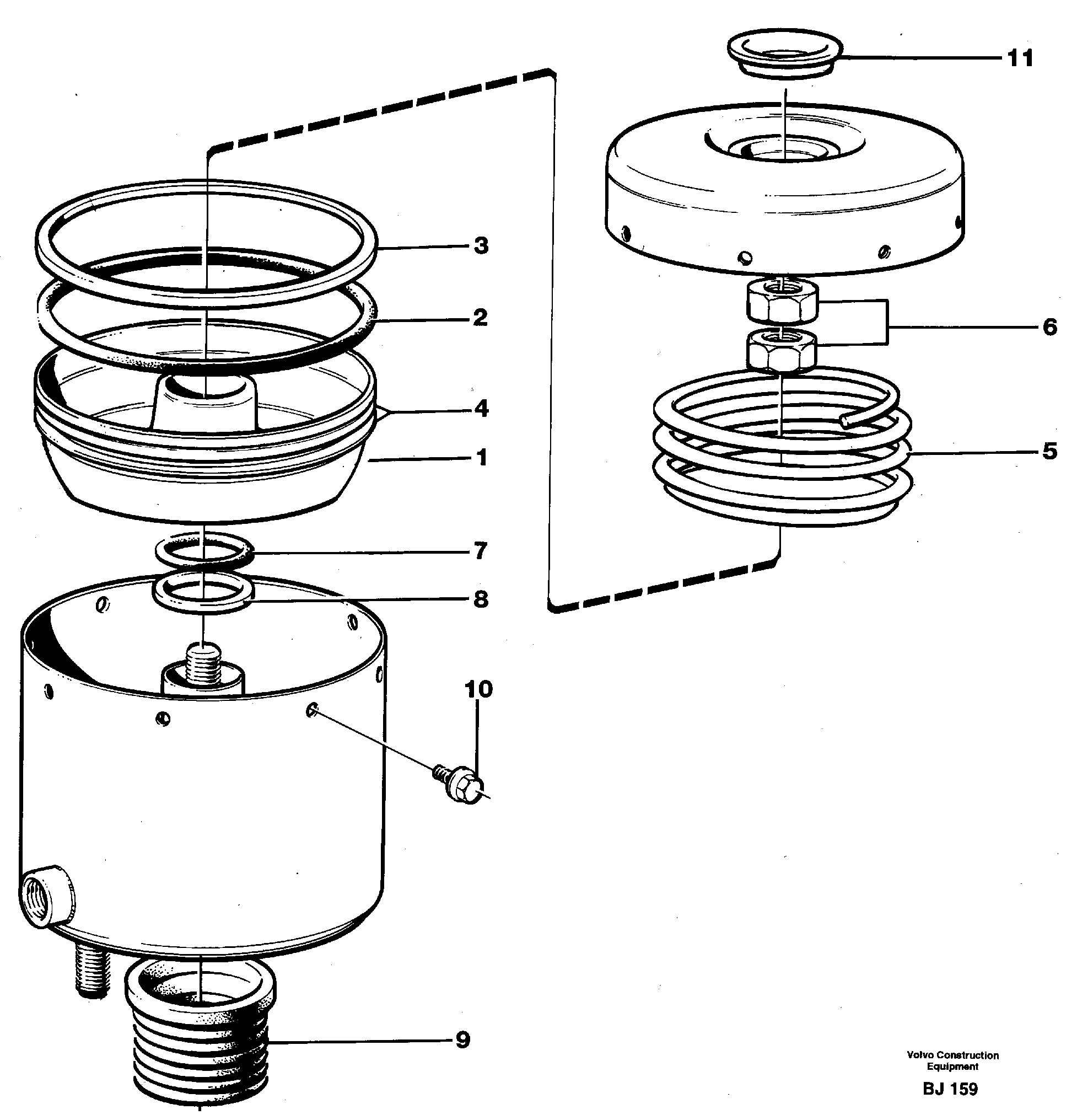 Схема запчастей Volvo A30C - 21720 Brake cylinder A30C VOLVO BM VOLVO BM A30C SER NO - 2320/- 2275, USA