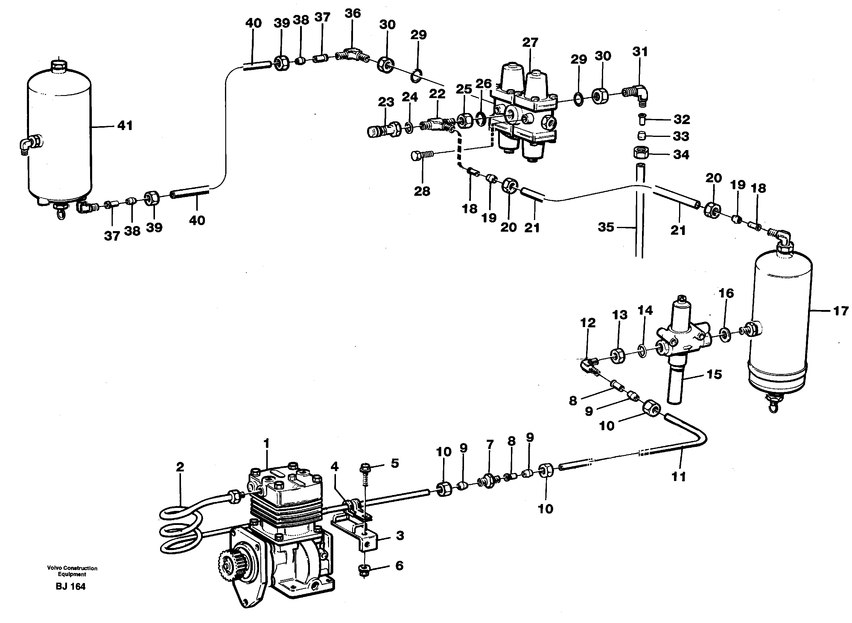 Схема запчастей Volvo A30C - 65791 Feed lines, wet tank and regulator A30C VOLVO BM VOLVO BM A30C SER NO - 2320/- 2275, USA