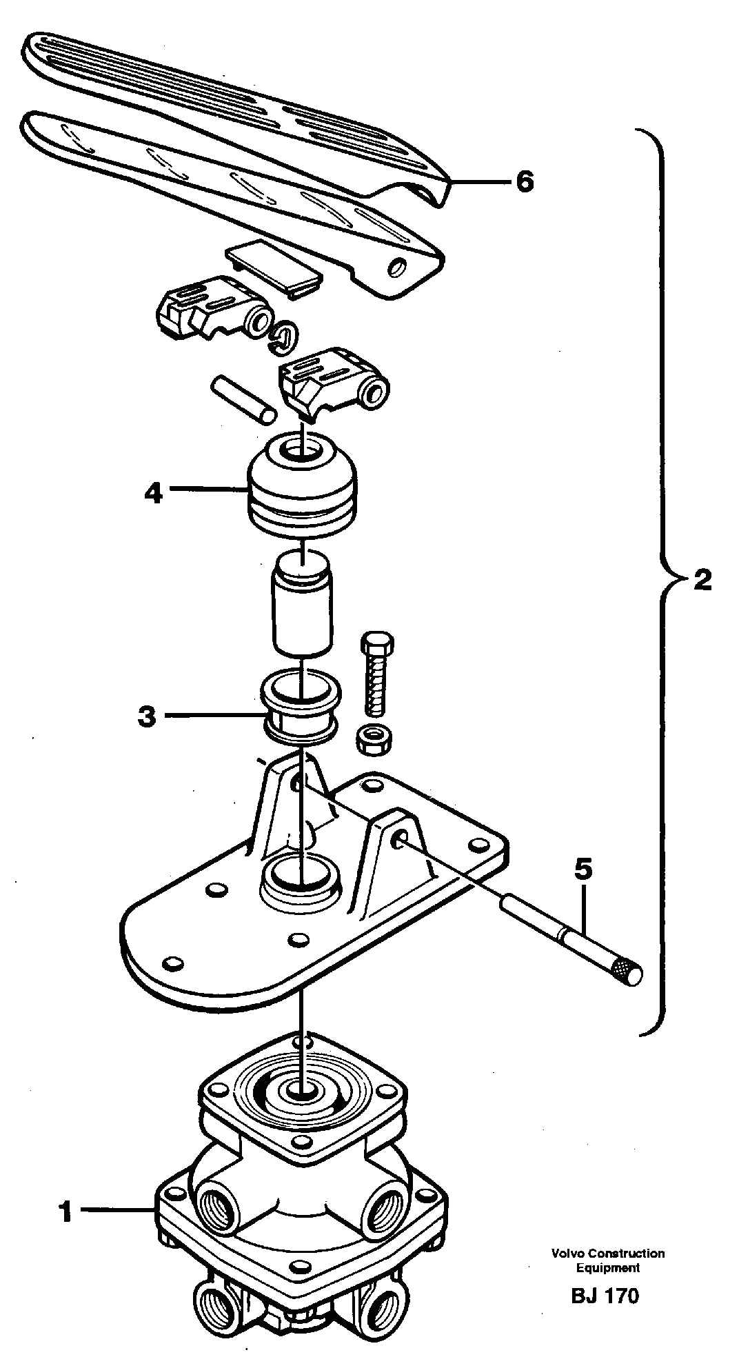 Схема запчастей Volvo A30C - 21725 Footbrake valve A30C VOLVO BM VOLVO BM A30C SER NO - 2320/- 2275, USA